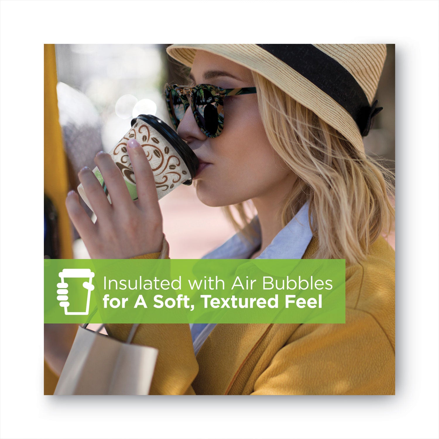 Dixie® PerfecTouch Hot/Cold Cups, 12 oz, Paper, White, 50/Bag, 20 Bags/Carton