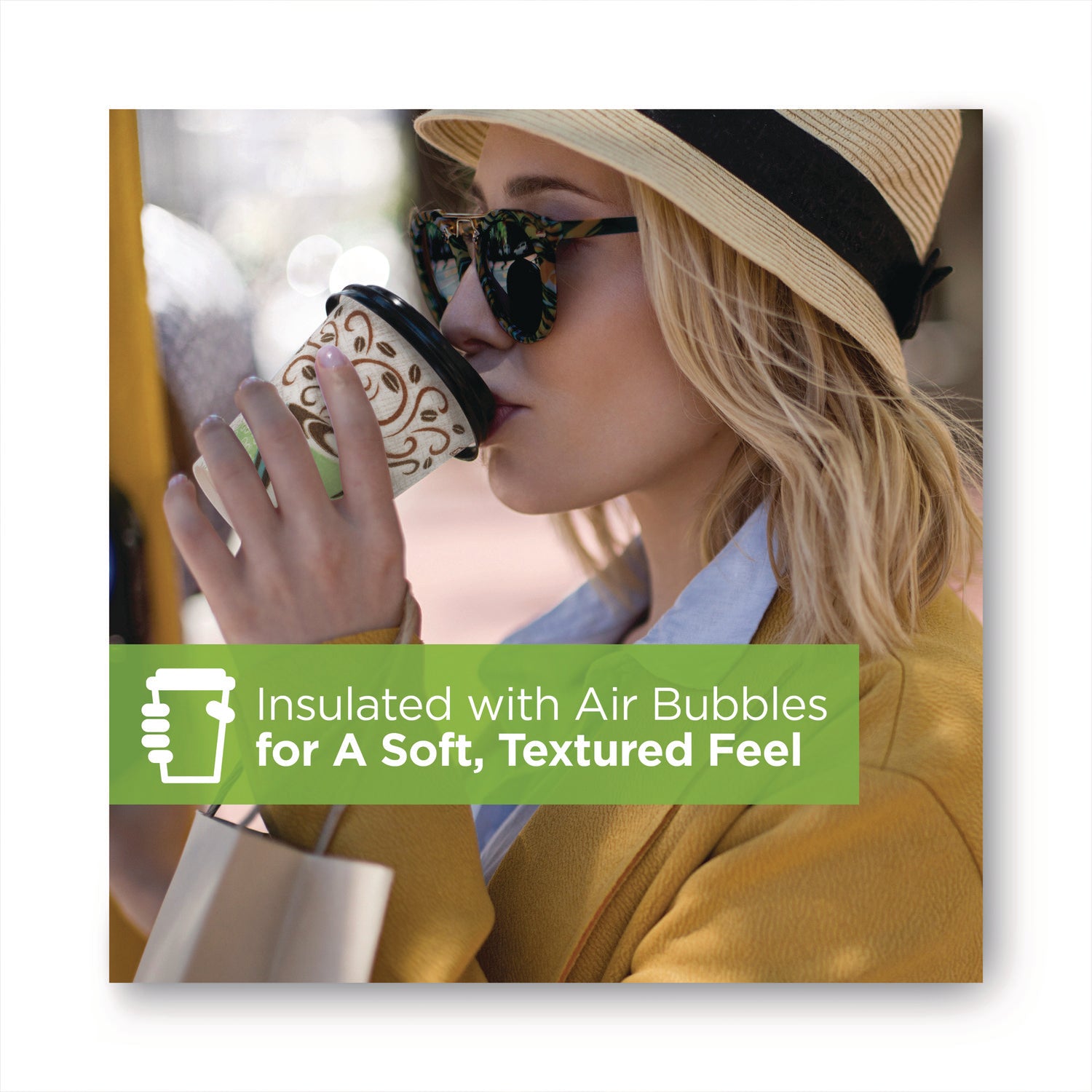 Dixie® Perfectouch Paper Hot Cups, 20 Oz, Coffee Haze Design, 25/pack