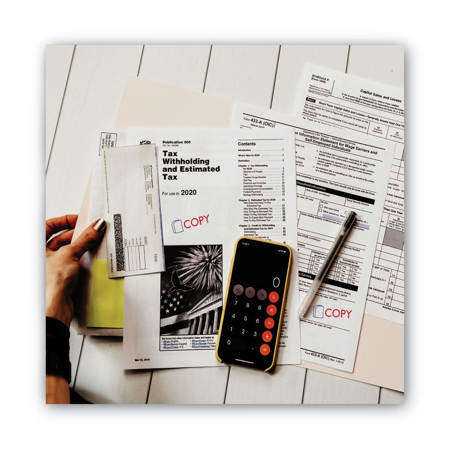 ACCUSTAMP2® Pre-Inked Shutter Stamp, Red/Blue, COPY, 1.63 x 0.5