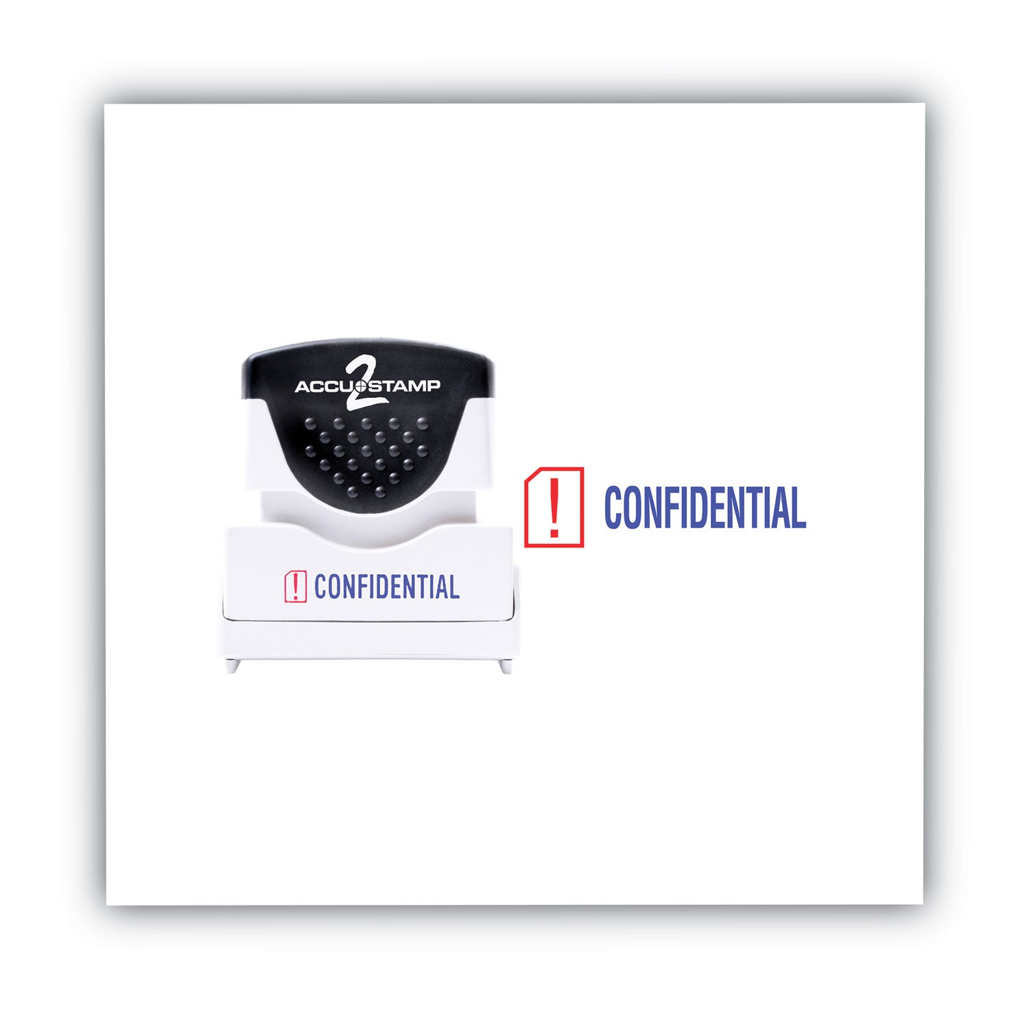 ACCUSTAMP2® Pre-Inked Shutter Stamp, Red/Blue, CONFIDENTIAL, 1.63 x 0.5