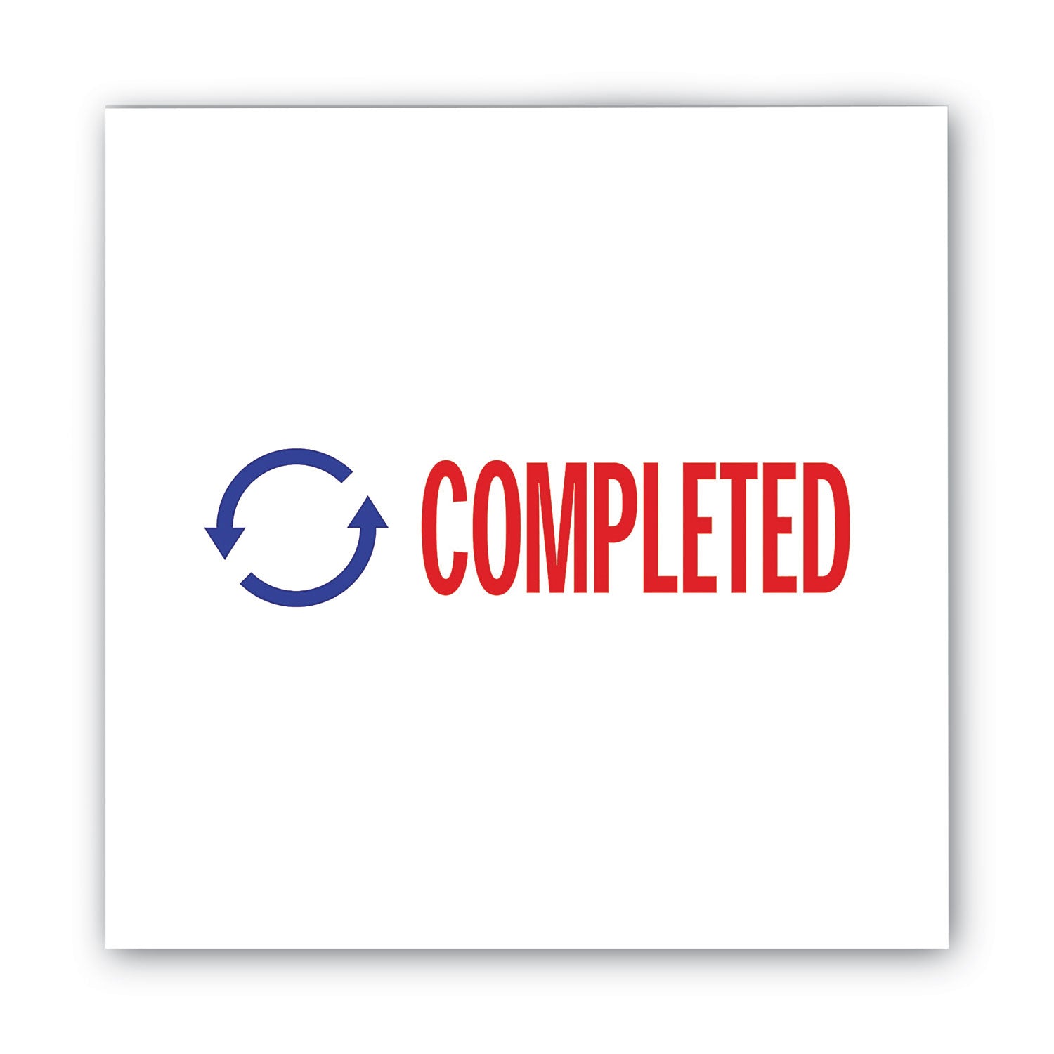 ACCUSTAMP2® Pre-Inked Shutter Stamp, Red/Blue, COMPLETED, 1.63 x 0.5