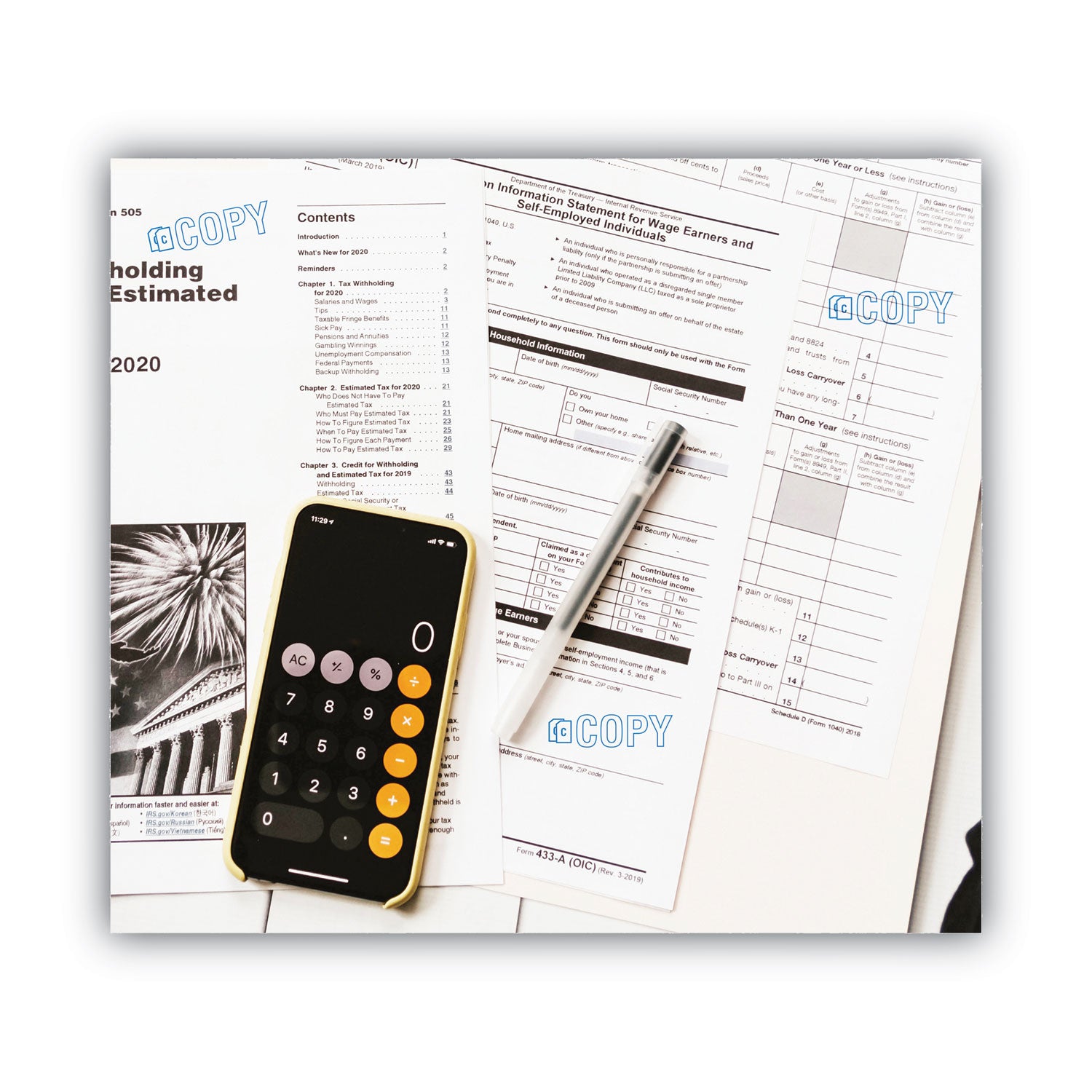 ACCUSTAMP2® Pre-Inked Shutter Stamp, Blue, COPY, 1.63 x 0.5