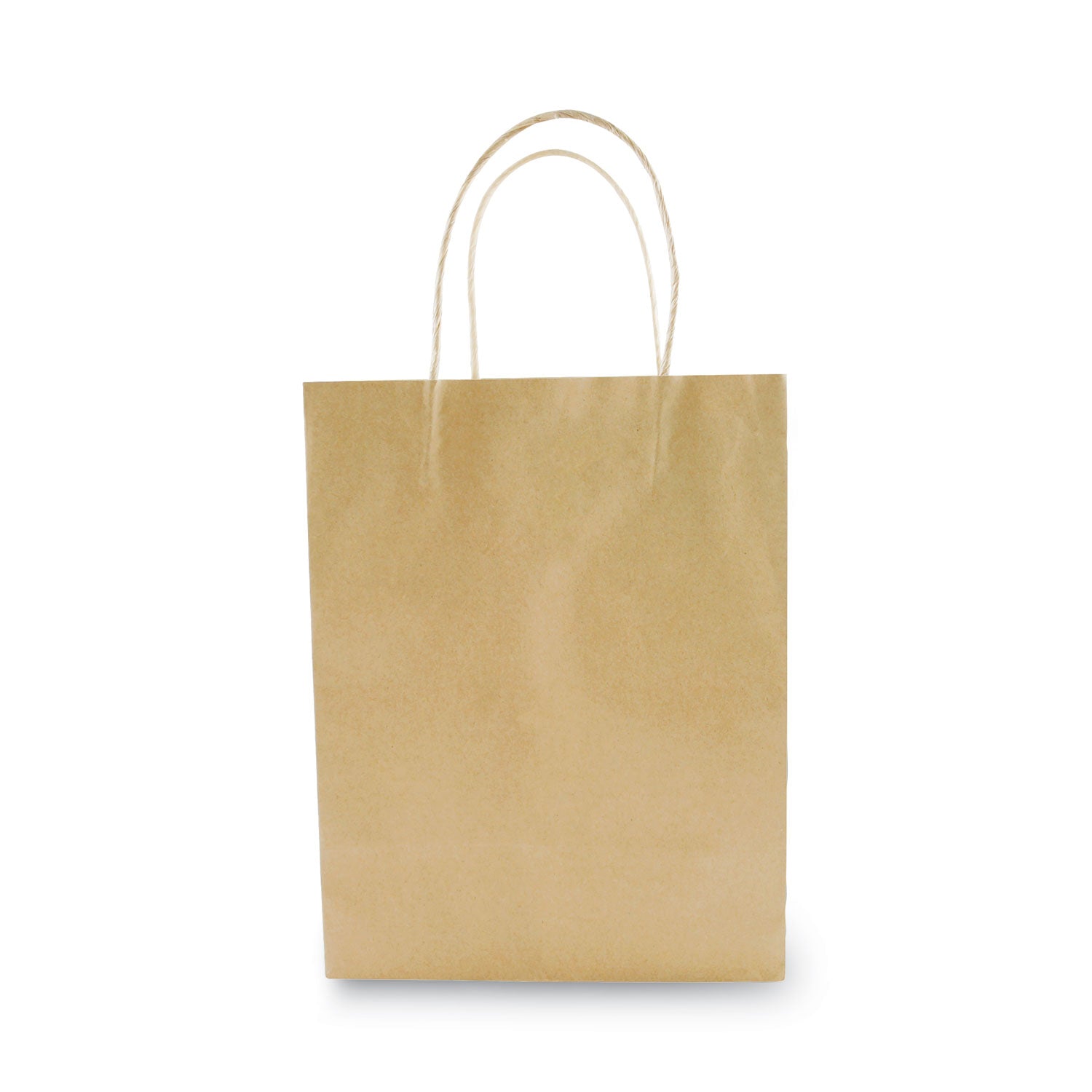 COSCO Premium Shopping Bag, Natural Twisted-Paper Handles, 8" x 4" x 10.25", Brown, 50/Box