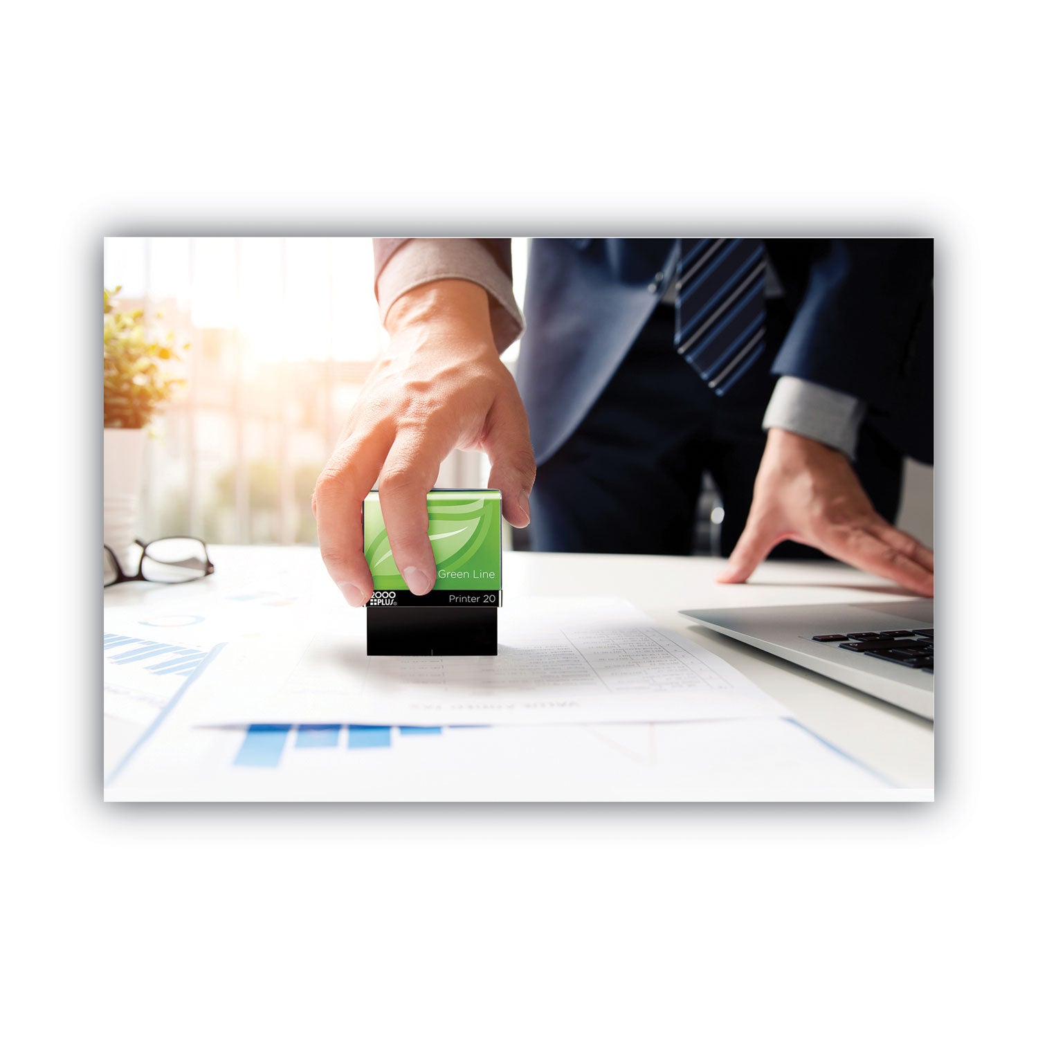 COSCO 2000PLUS® Green Line Message Stamp, Received, 1.5 x 0.56, Red