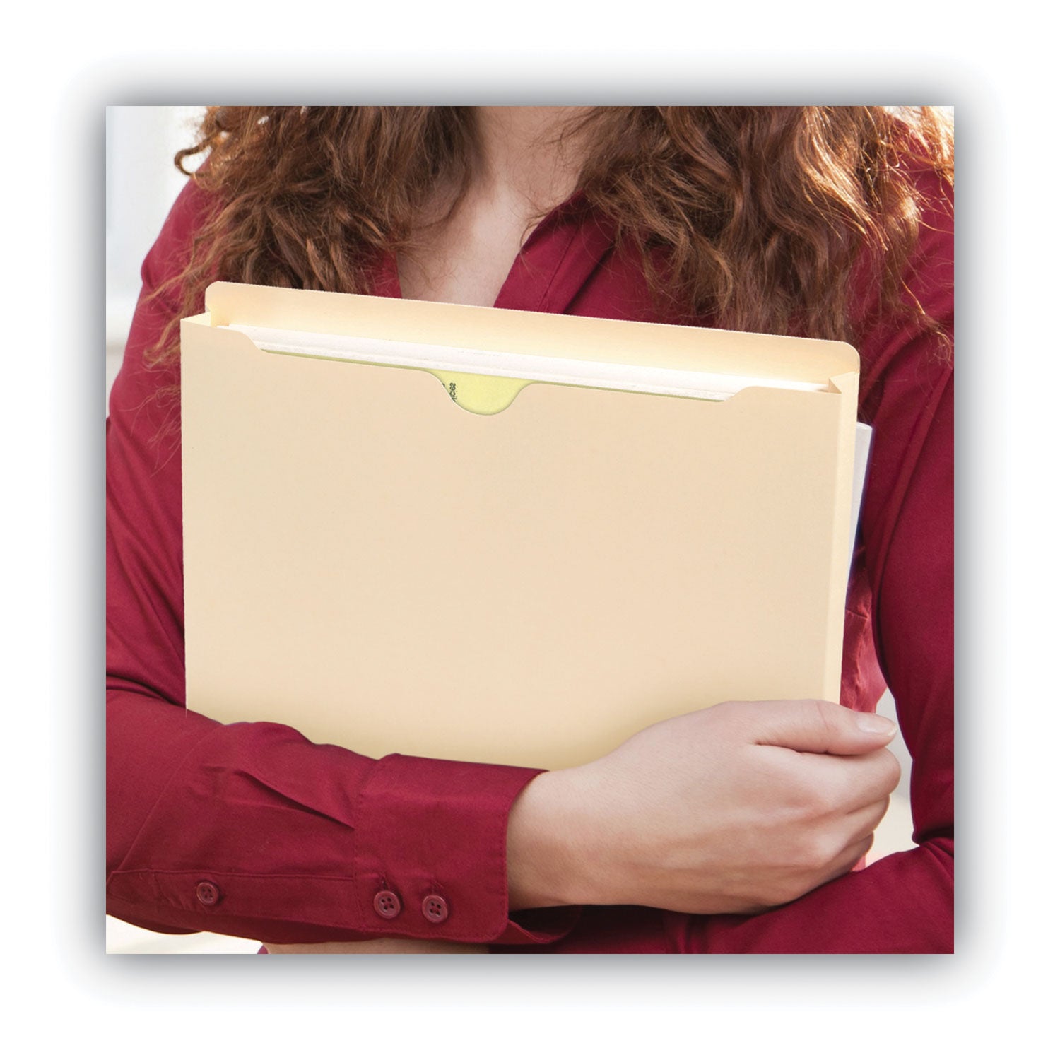 Smead 100% Recycled Top Tab File Jackets, Straight Tab, Legal Size, Manila, 50/box