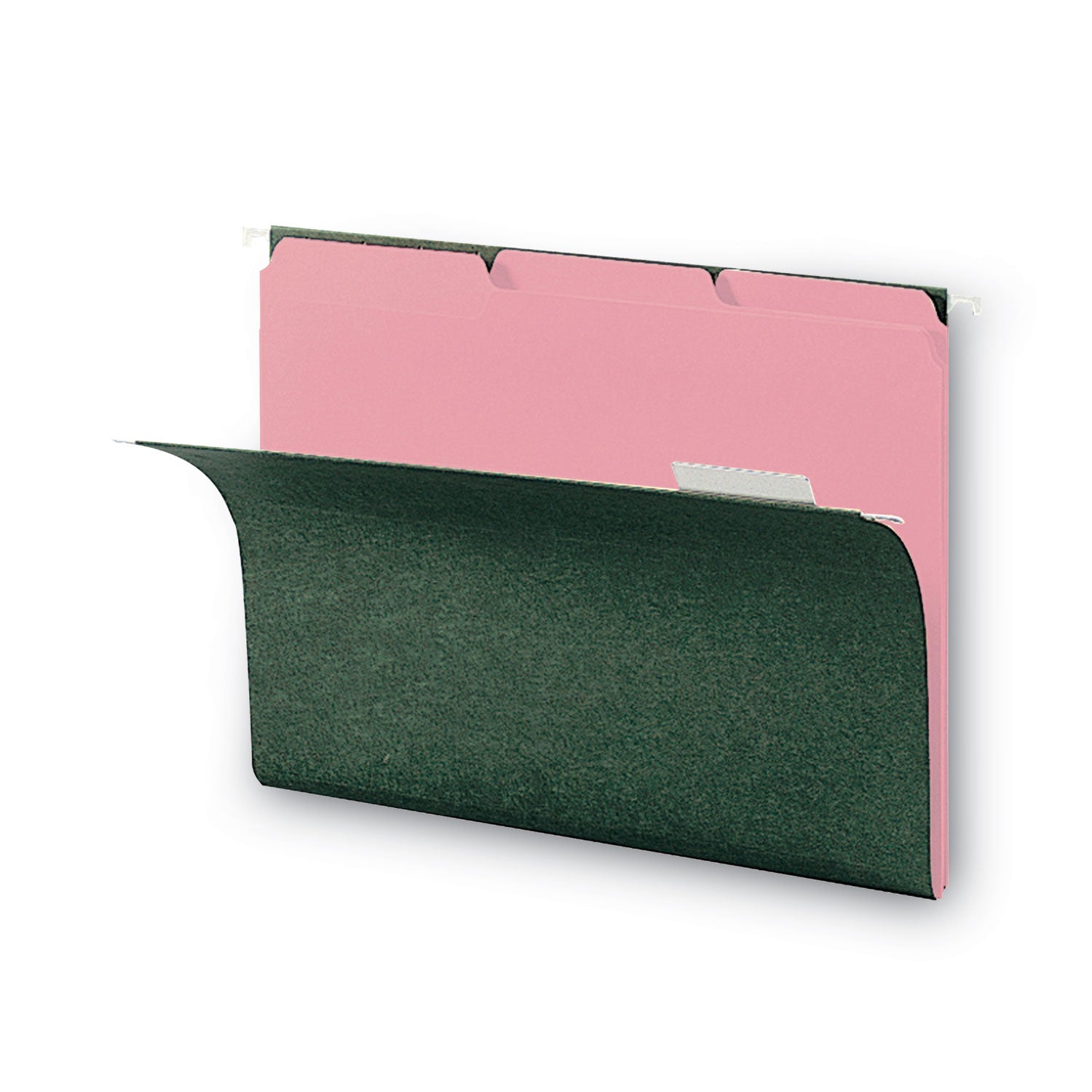 Smead Interior File Folders, 1/3-Cut Tabs: Assorted, Letter Size, 0.75" Expansion, Pink, 100/Box
