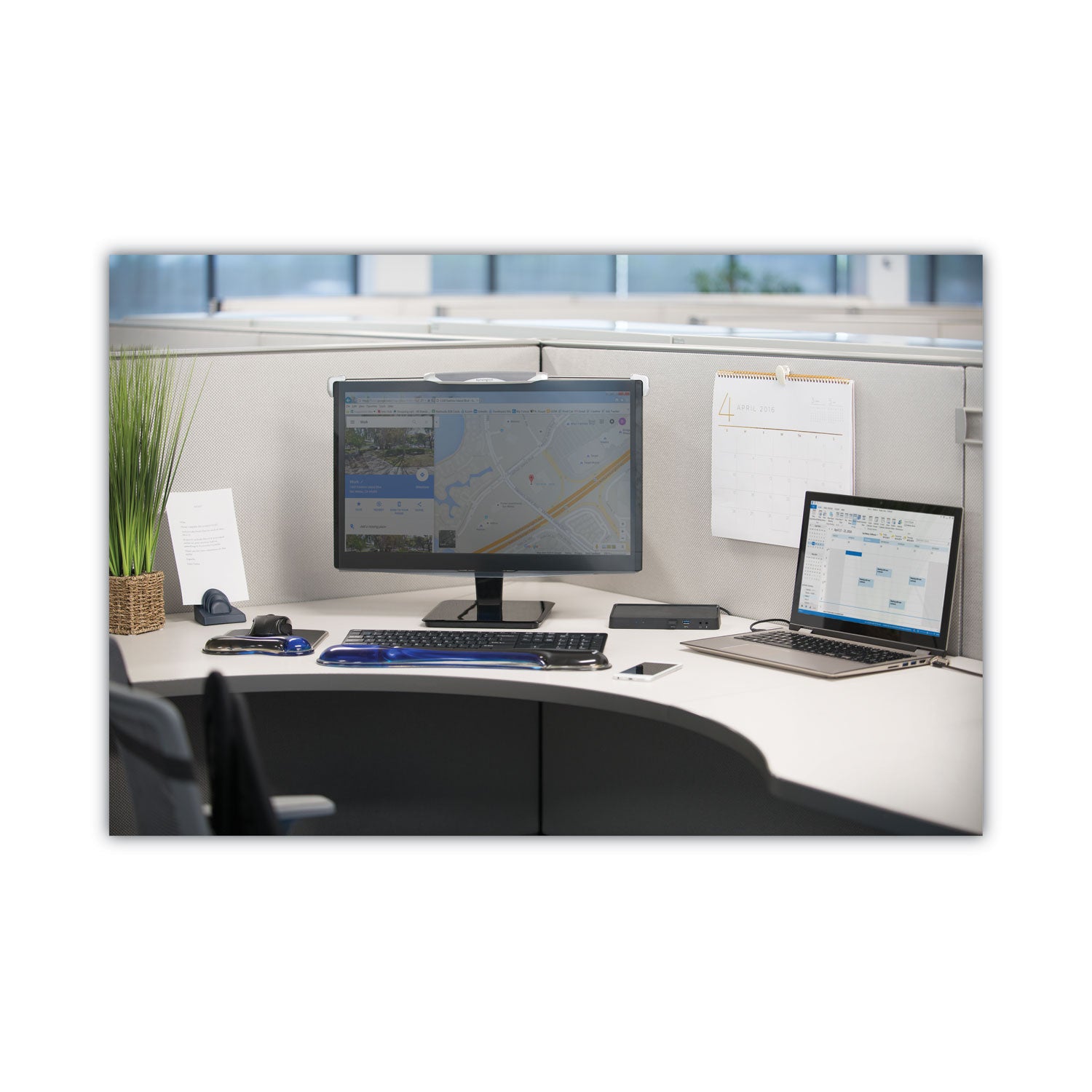 Kensington® Insight Priority Puck Five-Slot Desktop Copyholder, Plastic, Blue