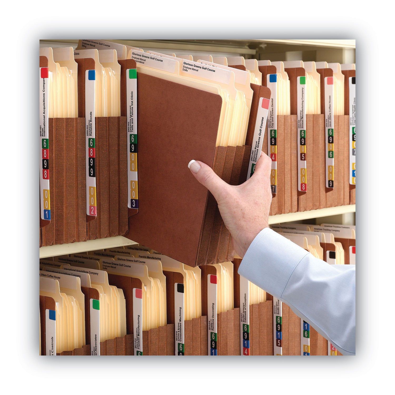 Smead Heavy-Duty Redrope End Tab Tuff Pockets, 7" Expansion, Letter Size, Redrope, 5/box