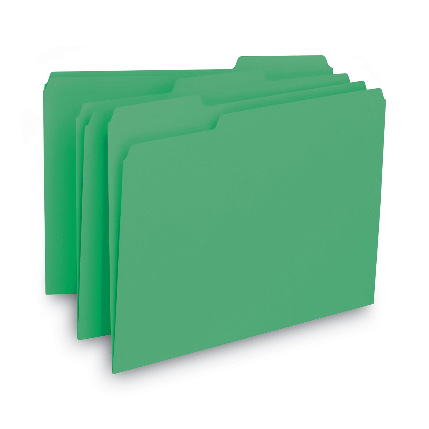 Smead Interior File Folders, 1/3-Cut Tabs: Assorted, Letter Size, 0.75" Expansion, Green, 100/Box