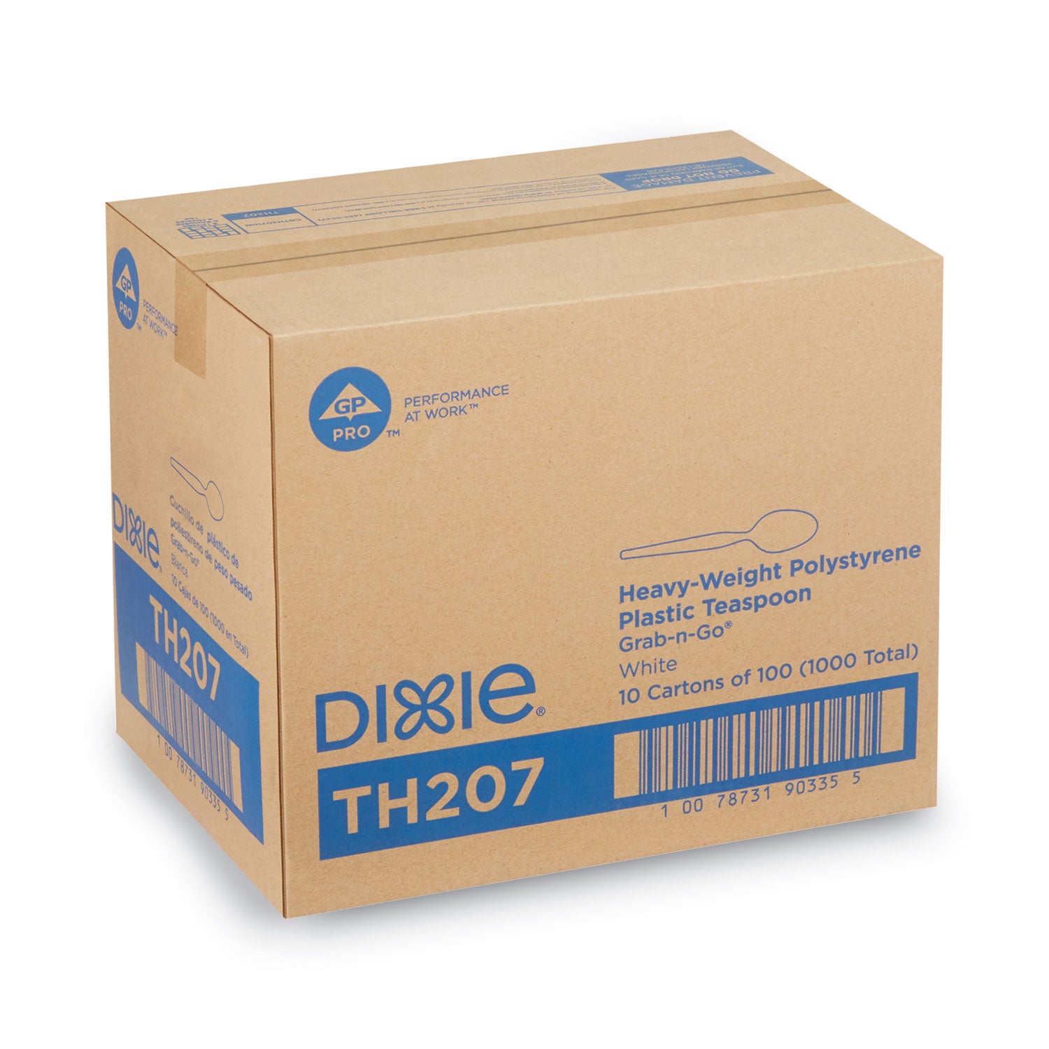 Dixie® Plastic Cutlery, Heavyweight Spoon, White, 100/Box, 10 Boxes/Carton