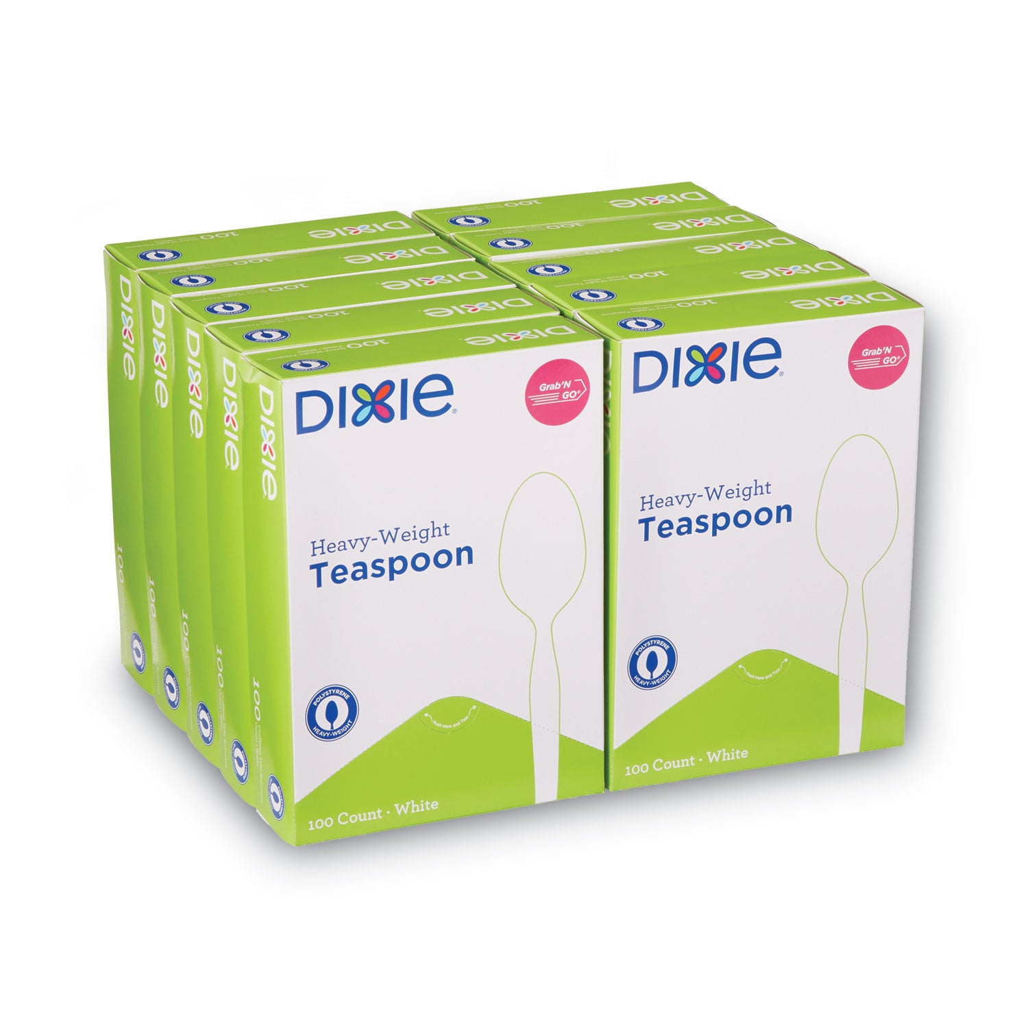 Dixie® Plastic Cutlery, Heavyweight Spoon, White, 100/Box, 10 Boxes/Carton