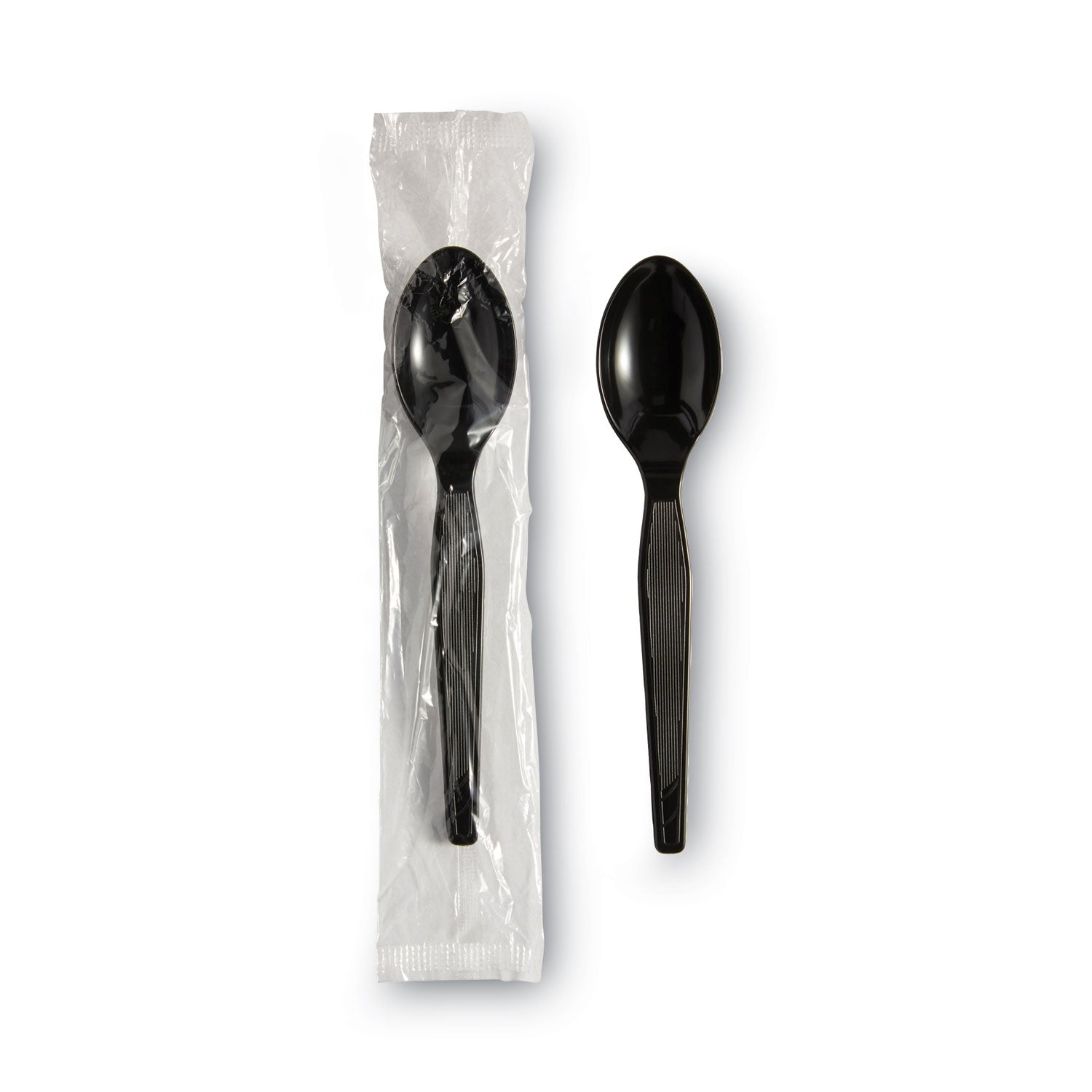 Dixie® Individually Wrapped Heavyweight Spoon, Plastic, Black, 1,000/Carton