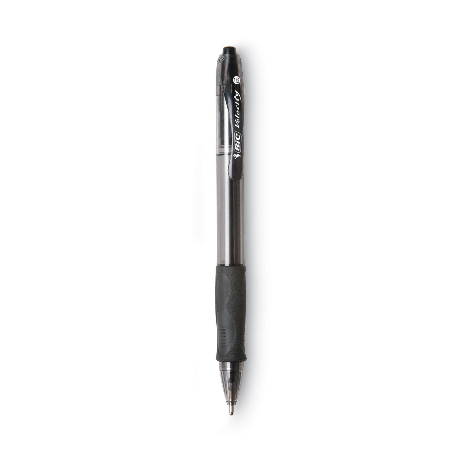 BIC® Glide Bold Ballpoint Pen, Retractable, Bold 1.6 Mm, Black Ink, Smoke Barrel, Dozen