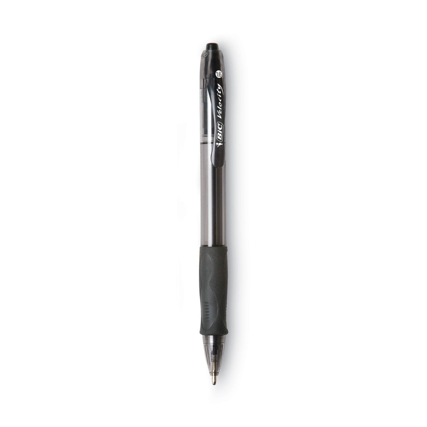 BIC® Glide Bold Ballpoint Pen, Retractable, Bold 1.6 Mm, Black Ink, Smoke Barrel, Dozen