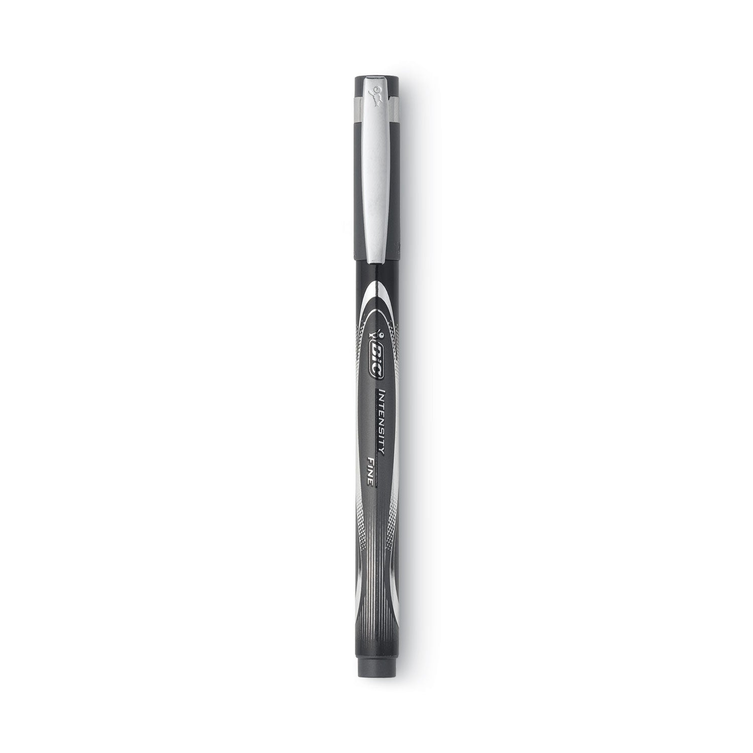 BIC® Intensity Porous Point Pen, Stick, Fine 0.5 Mm, Black Ink, Black Barrel, Dozen