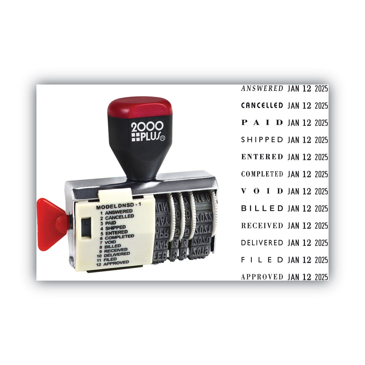 COSCO 2000PLUS® Dial-N-Stamp, 12 Phrases, Five Years, 1.5 X 0.13