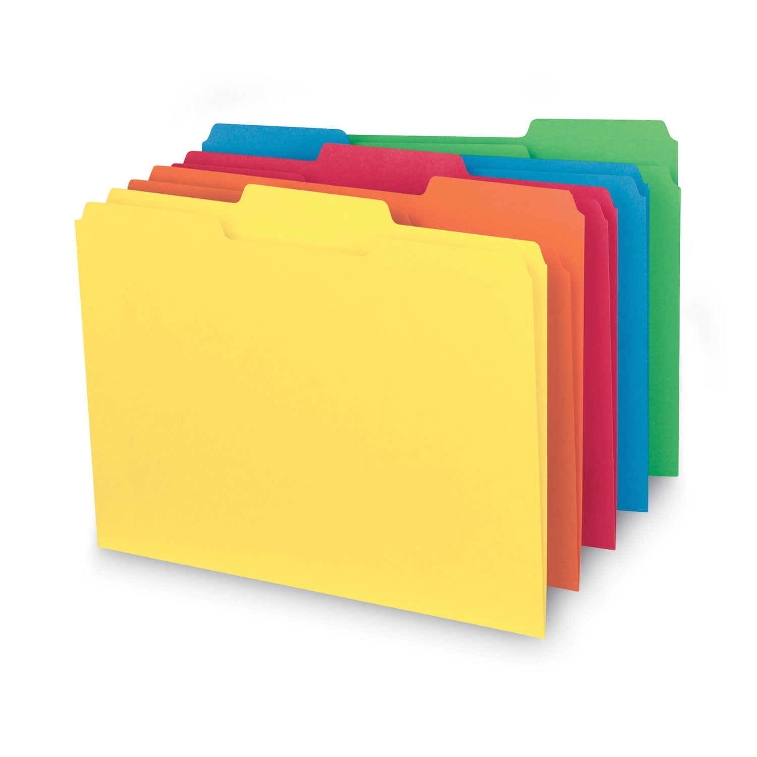 Smead Interior File Folders, 1/3-Cut Tabs: Assorted, Letter Size, 0.75" Expansion, Assorted Colors, 100/Box