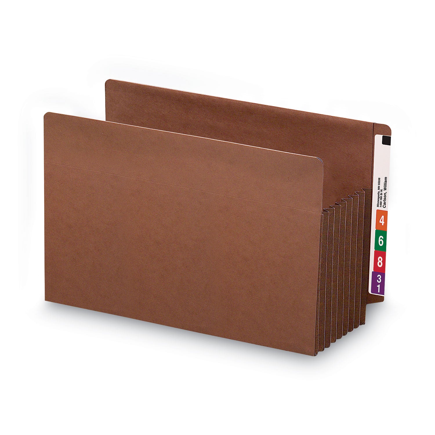 Smead Heavy-Duty Redrope End Tab Tuff Pockets, 7" Expansion, Legal Size, Redrope, 5/box