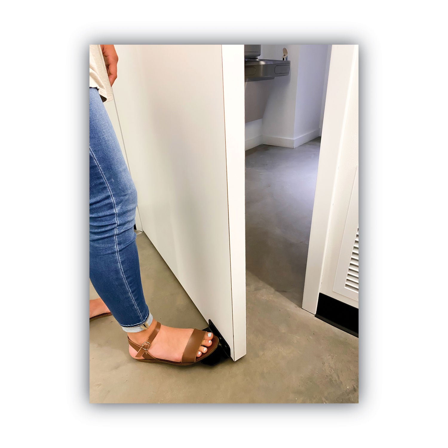 HON® Hands-Free No-Touch Door Foot-Pull, 5 X 3.75 X 1.5, Black, 5/pack