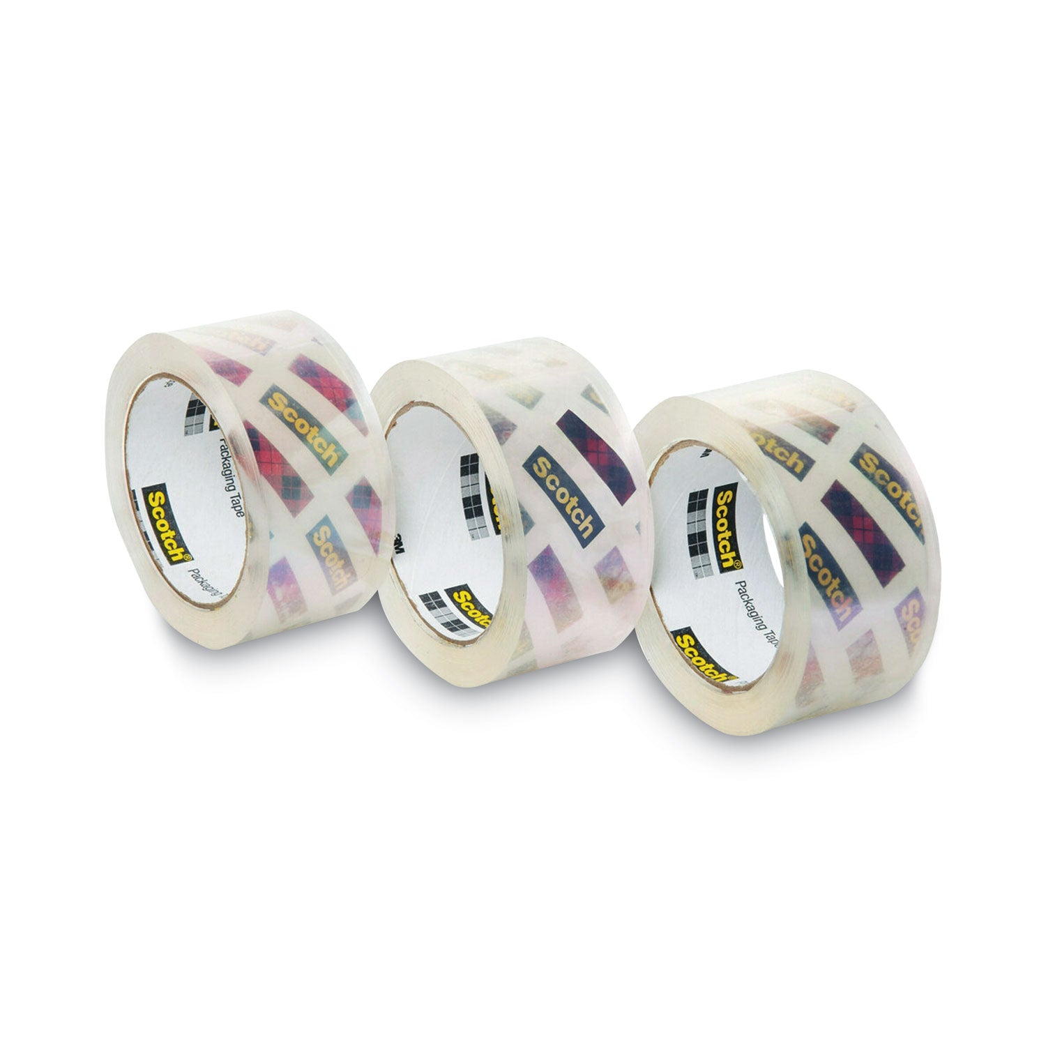 Scotch® Box Lock Shipping Packaging Tape, 3" Core, 1.88" X 54.6 Yds, Clear, 3/pack