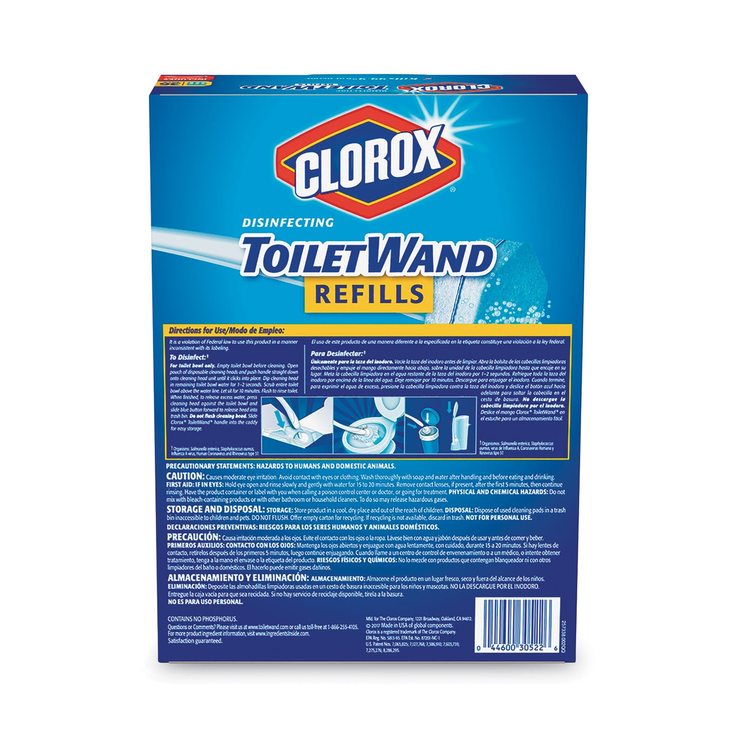 Clorox® Disinfecting Toiletwand Refill Heads, Blue/White, 20/Pack