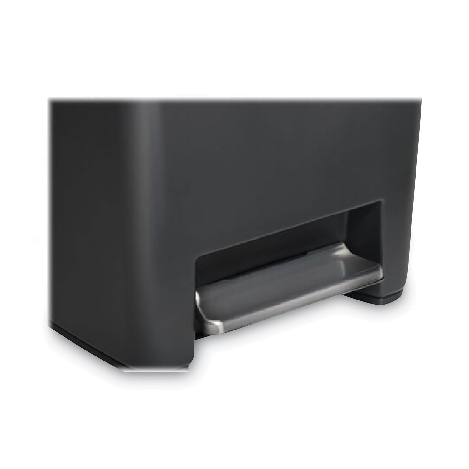 Rubbermaid® Commercial Premier Series III Step-On Waste Container, 12.4 gal, Plastic, Black/Stainless Steel