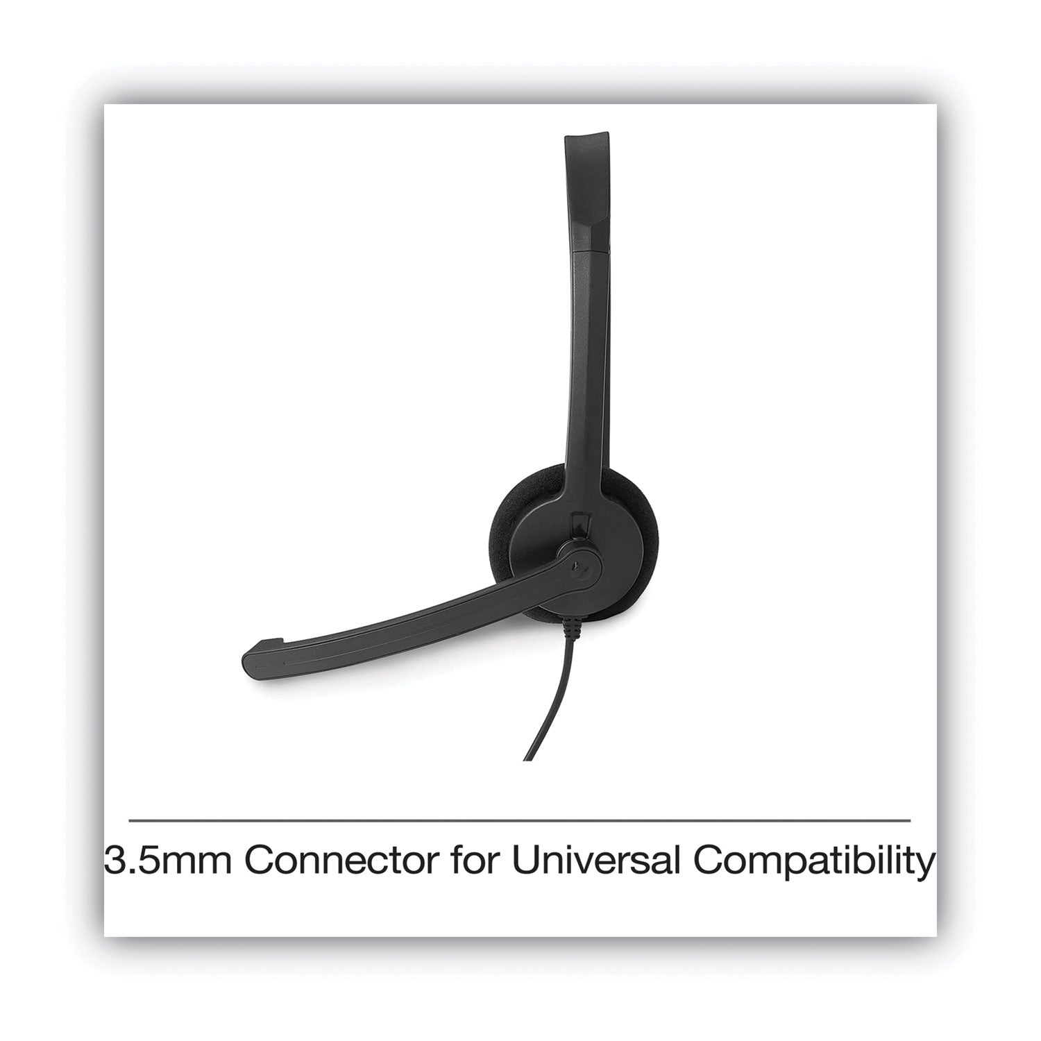 Verbatim® Mono Headset with Microphone and In-Line Remote, Black