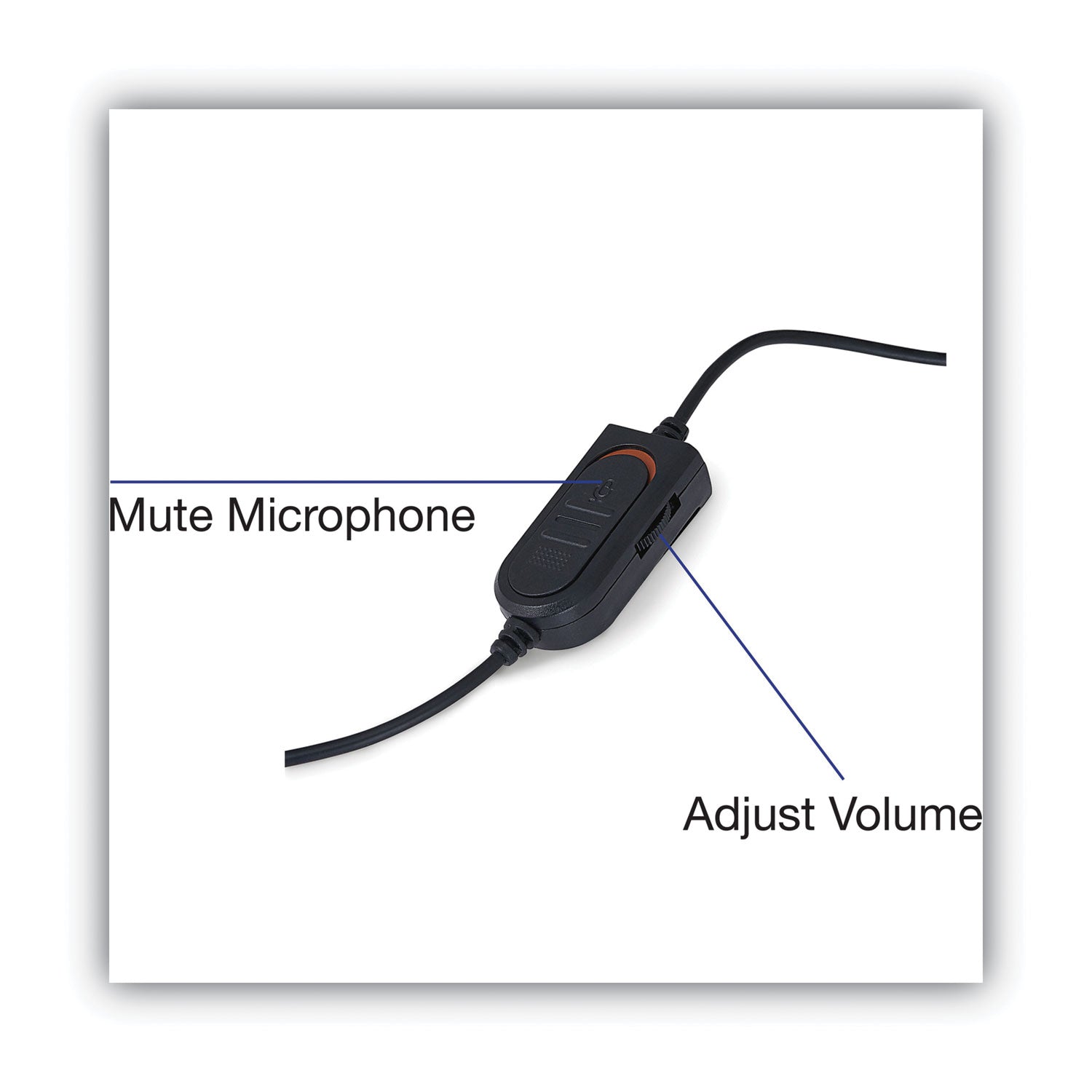 Verbatim® Mono Headset with Microphone and In-Line Remote, Black