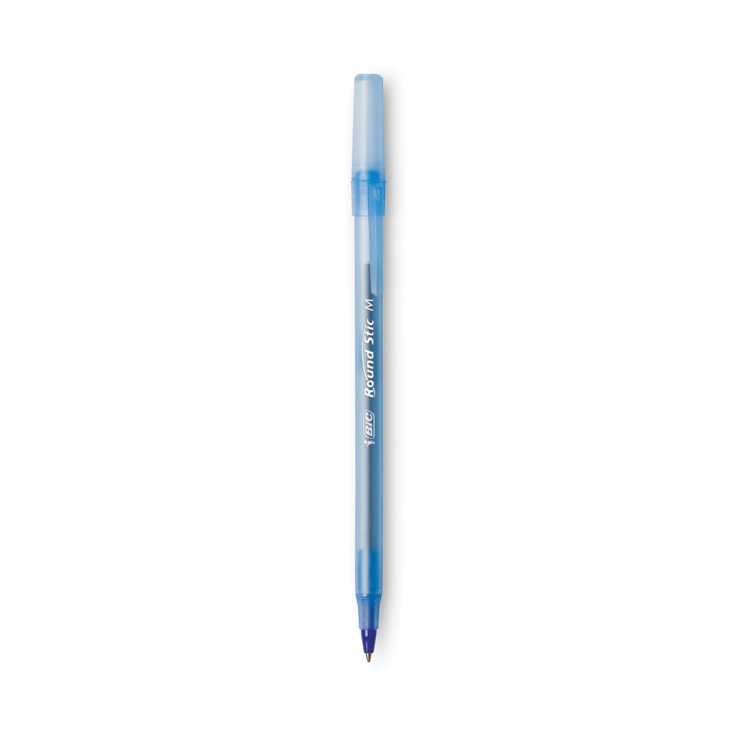 BIC® Round Stic Xtra Life Ballpoint Pen, Stick, Medium 1 Mm, Blue Ink, Translucent Blue Barrel, Dozen