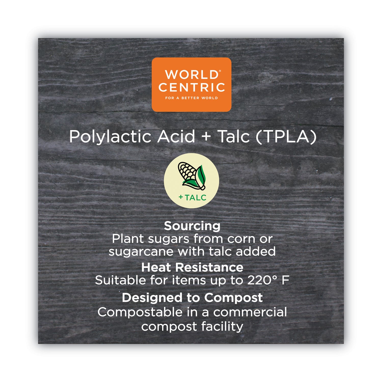 World Centric® TPLA Compostable Cutlery, Spoon, Plastic, White, 750/Carton