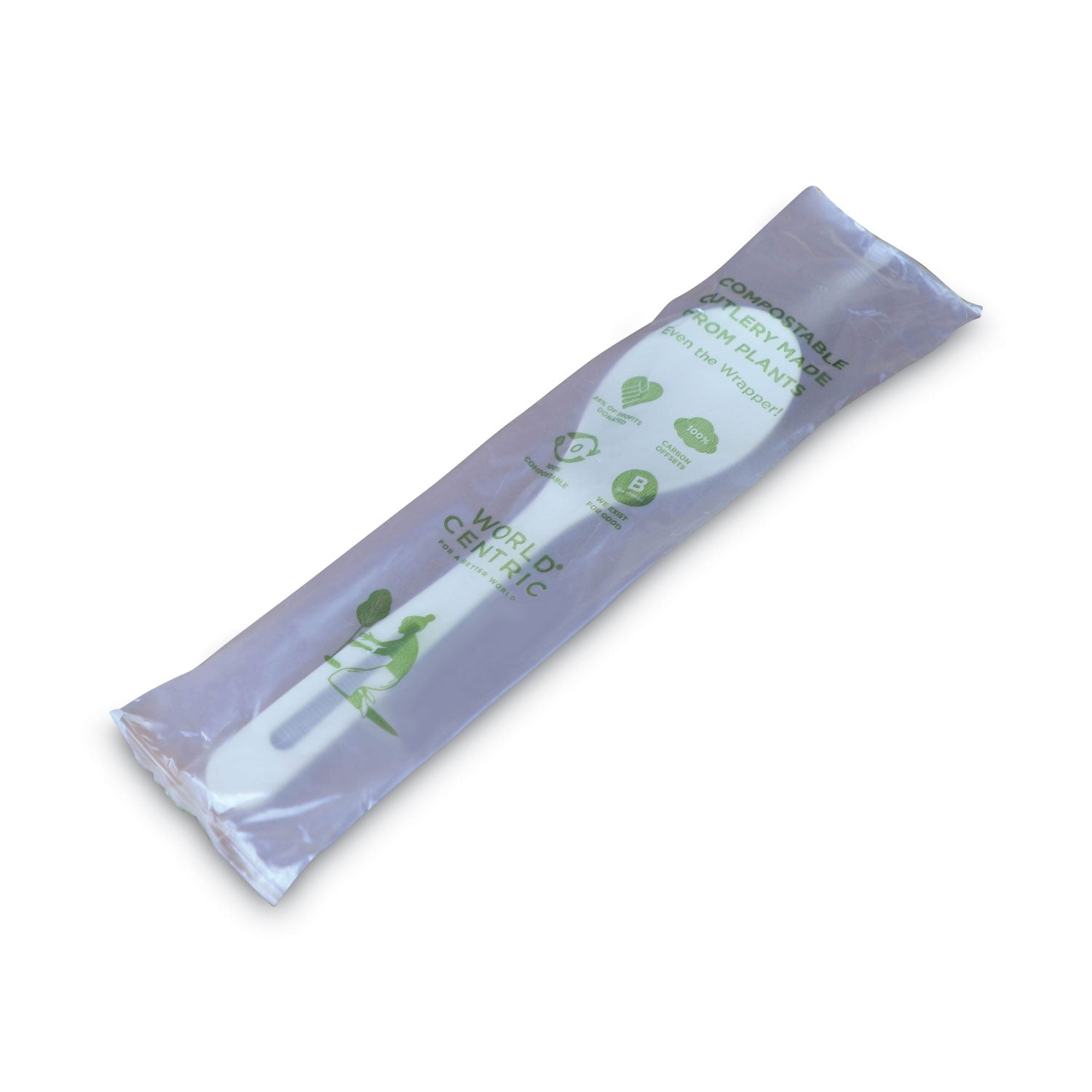 World Centric® TPLA Compostable Cutlery, Spoon, Plastic, White, 750/Carton