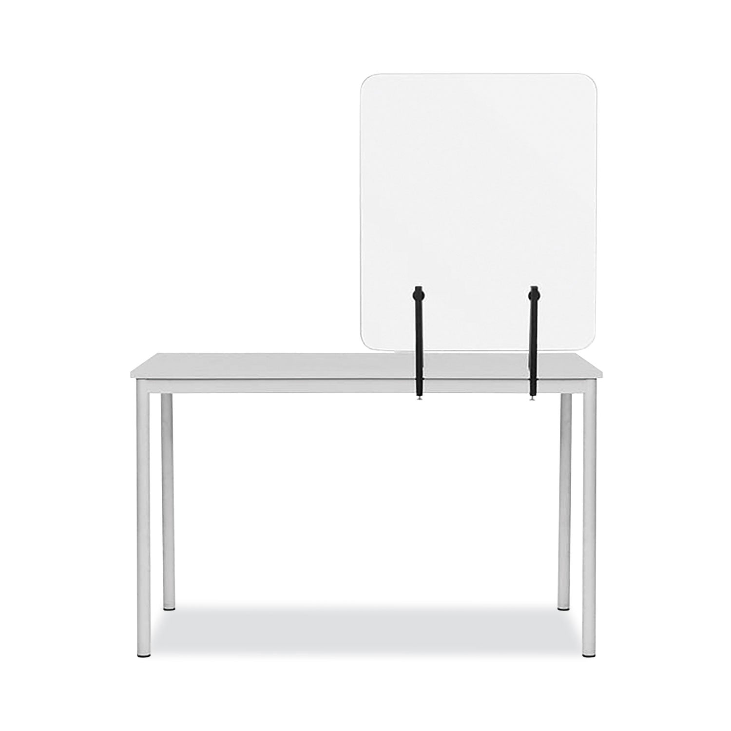 MasterVision® Protector Series Frameless Glass Desktop Divider, 55.1 X 0.16 X 35.4, Clear/aluminum