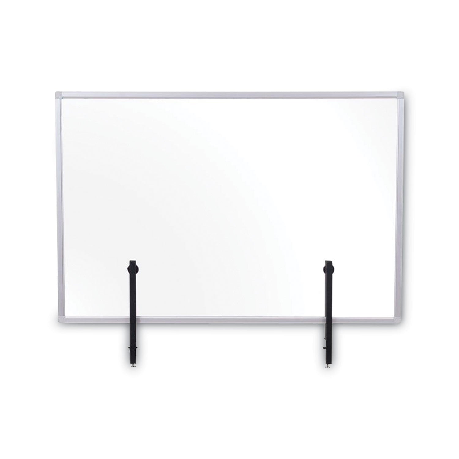 MasterVision® Protector Series Glass Aluminum Desktop Divider, 35.4 X 0.16 X 23.6, Clear