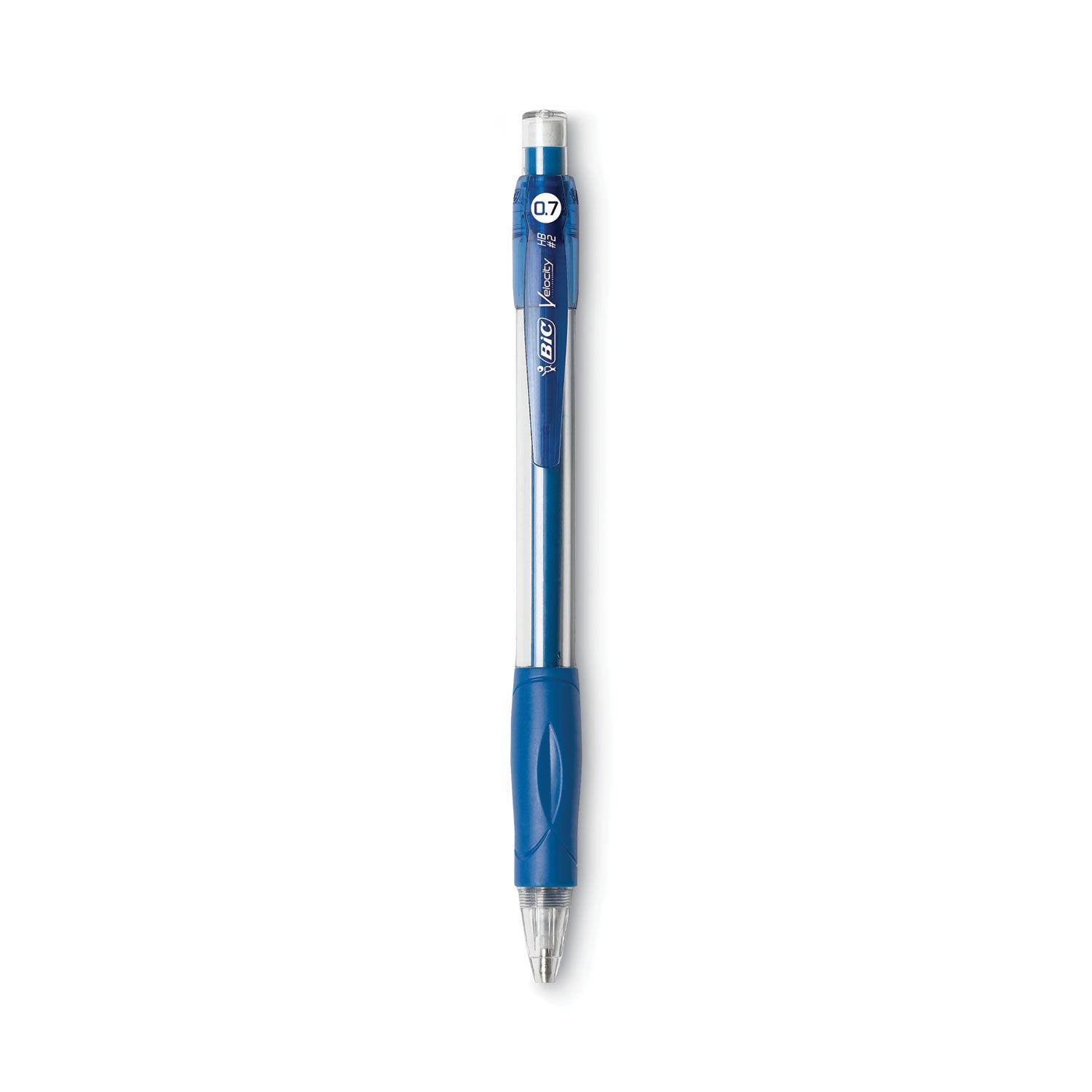 BIC® Velocity Original Mechanical Pencil, 0.7 mm, HB (#2), Black Lead, Blue Barrel, Dozen