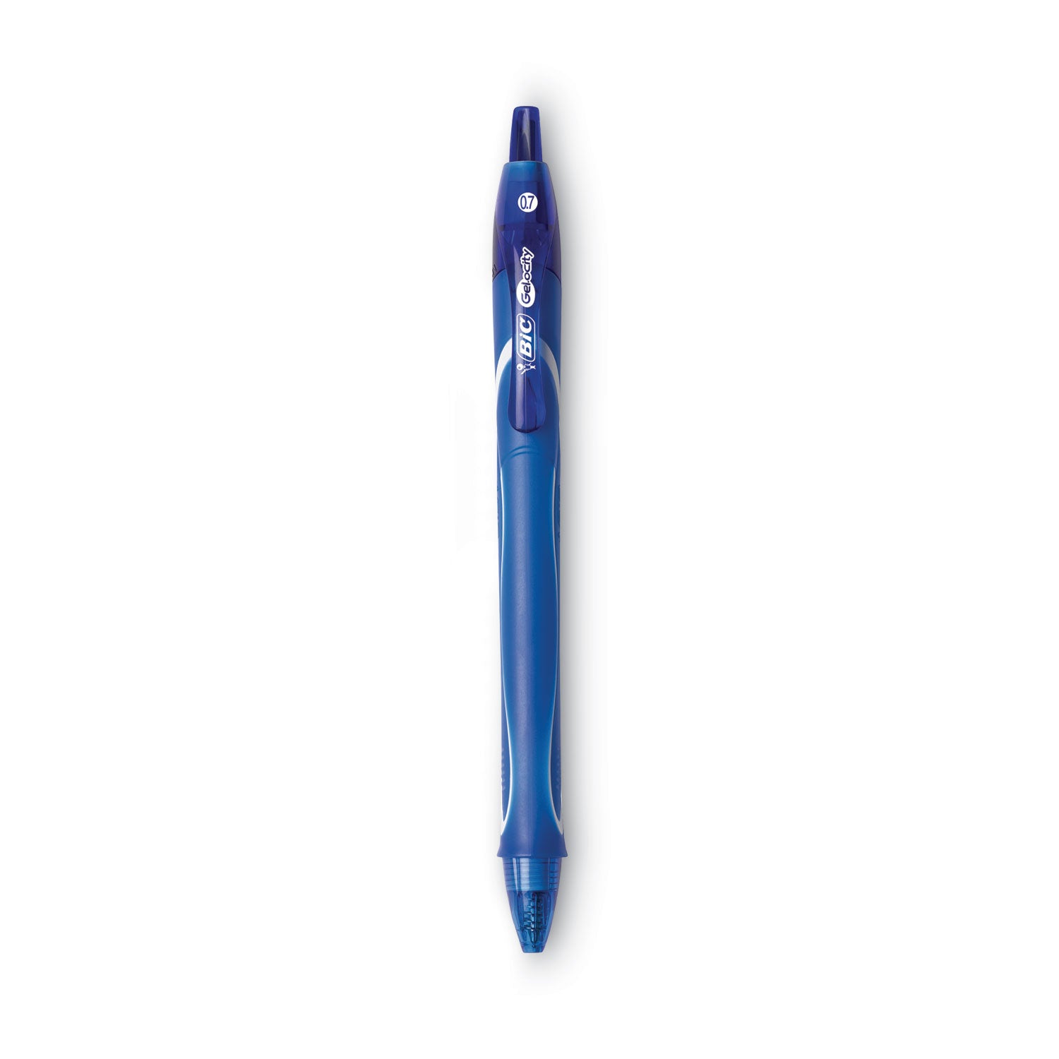 BIC® Gel-Ocity Quick Dry Gel Pen, Retractable, Medium 0.7 Mm, Blue Ink, Blue Barrel, Dozen
