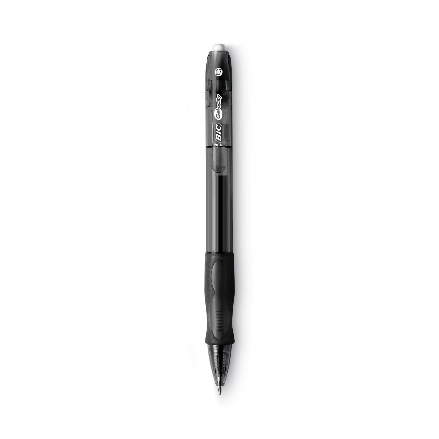 BIC® Gel-ocity Gel Pen Value Pack, Retractable, Medium 0.7 mm, Black Ink, Clear/Black Barrel, 24/Pack