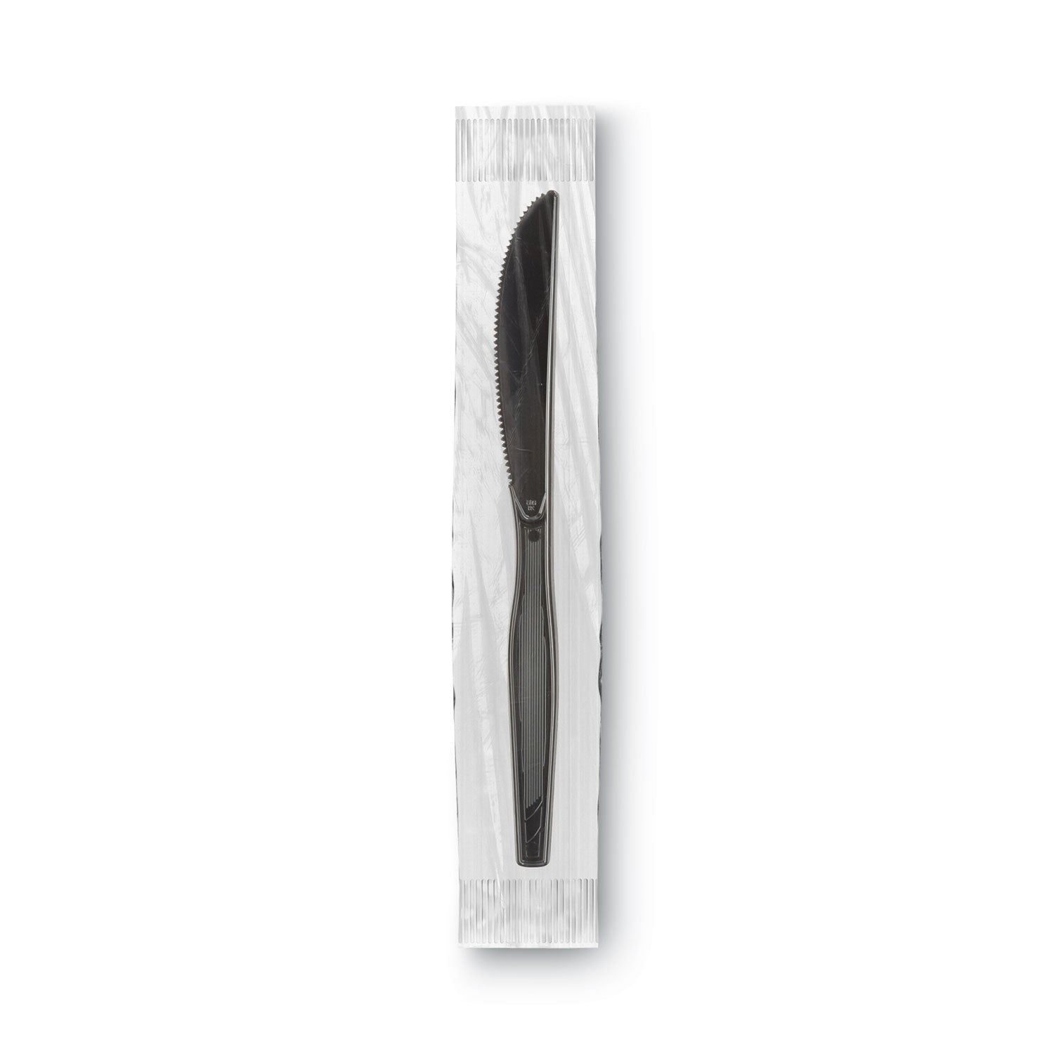 Dixie® Grab'N Go Wrapped Cutlery, Knife, Plastic, Black, 90/Box