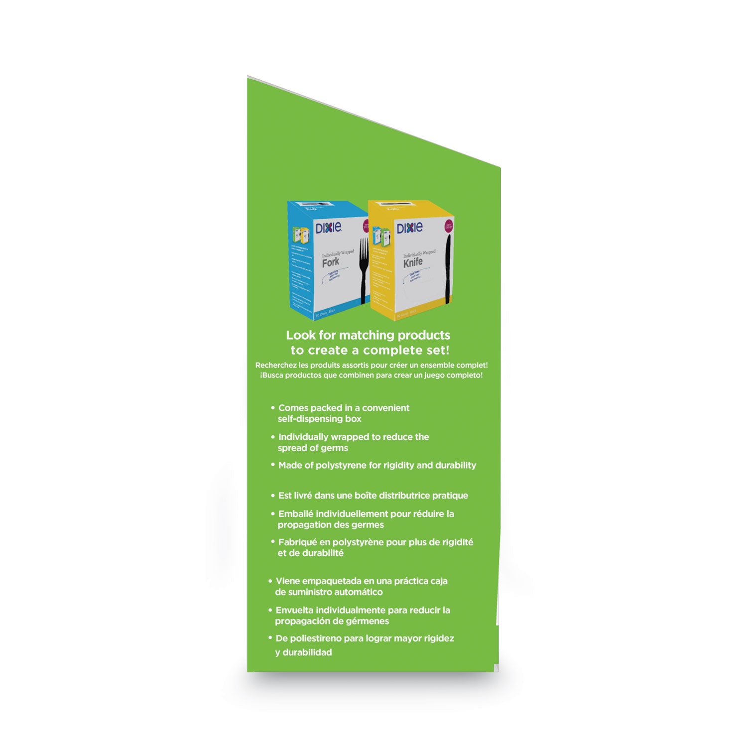 Dixie® Grab'N Go Wrapped Cutlery, Spoon, Plastic, Black, 90/Box