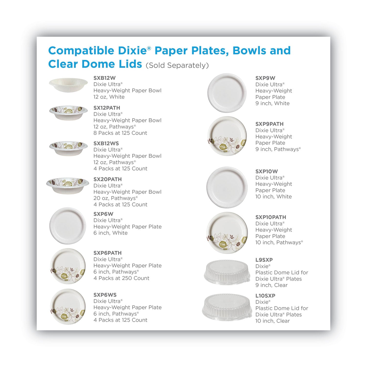 Dixie® Pathways Heavyweight Paper Bowls, 20 Oz, White/green/burgundy, 125/pack