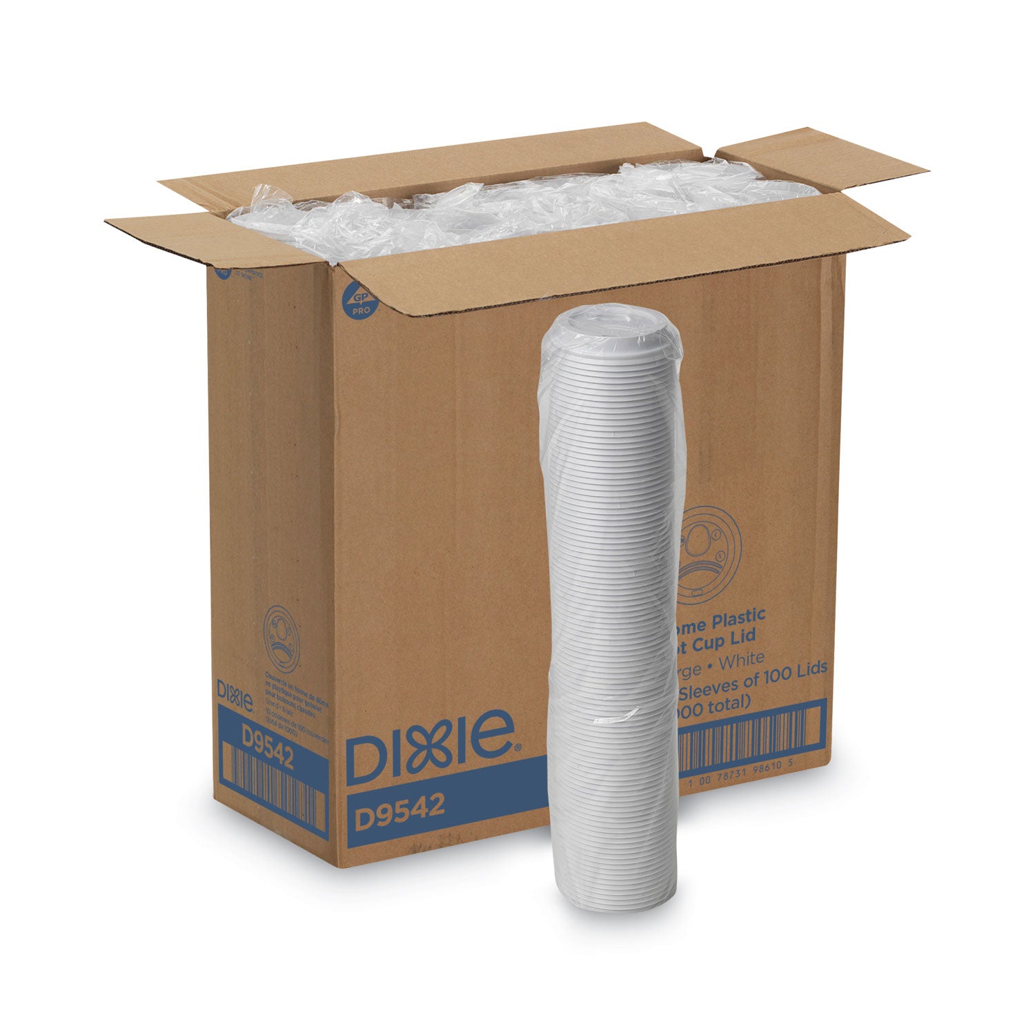 Dixie® Dome Drink-Thru Lids, Fits 10 oz to 16 oz Hot Cups, Plastic, White, 1,000/Carton