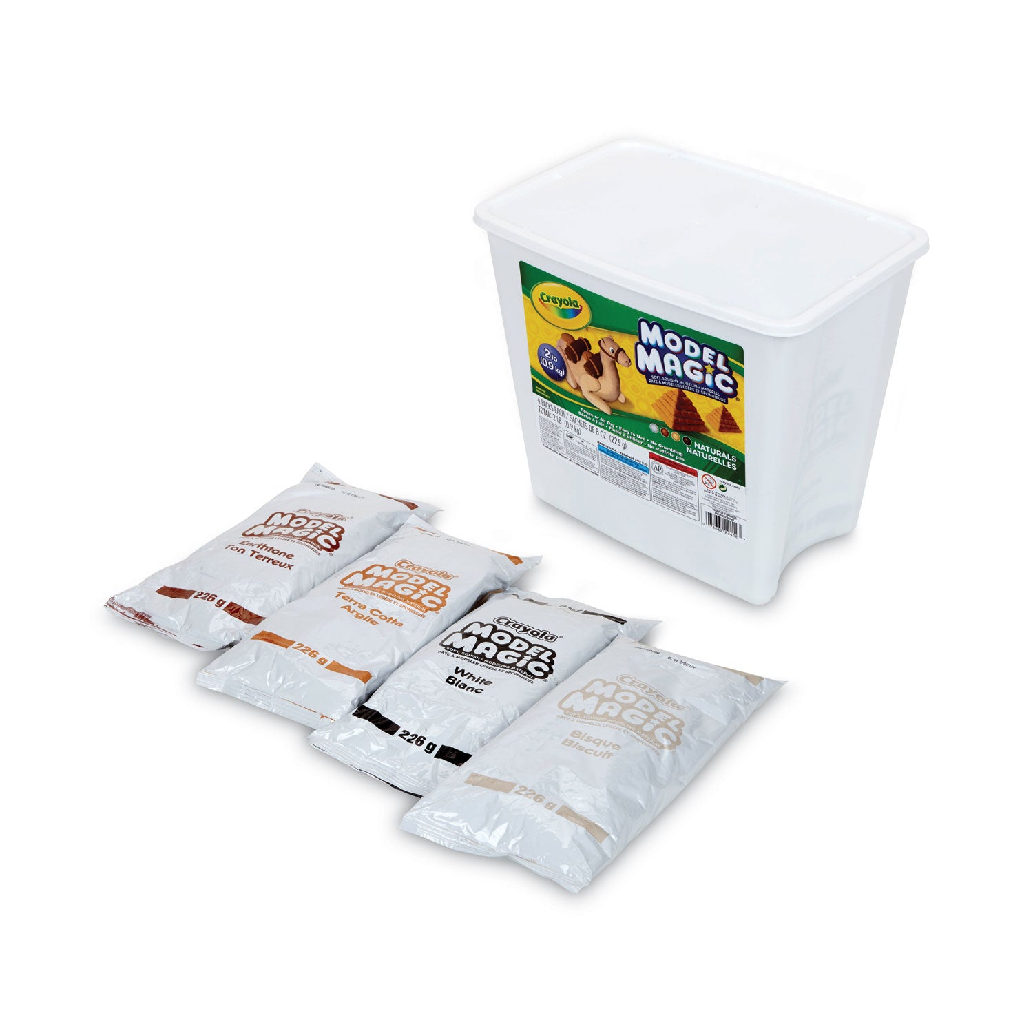 Crayola® Model Magic Modeling Compound, 8 Oz Packs, 4 Packs, Assorted Natural Colors, 2 Lbs