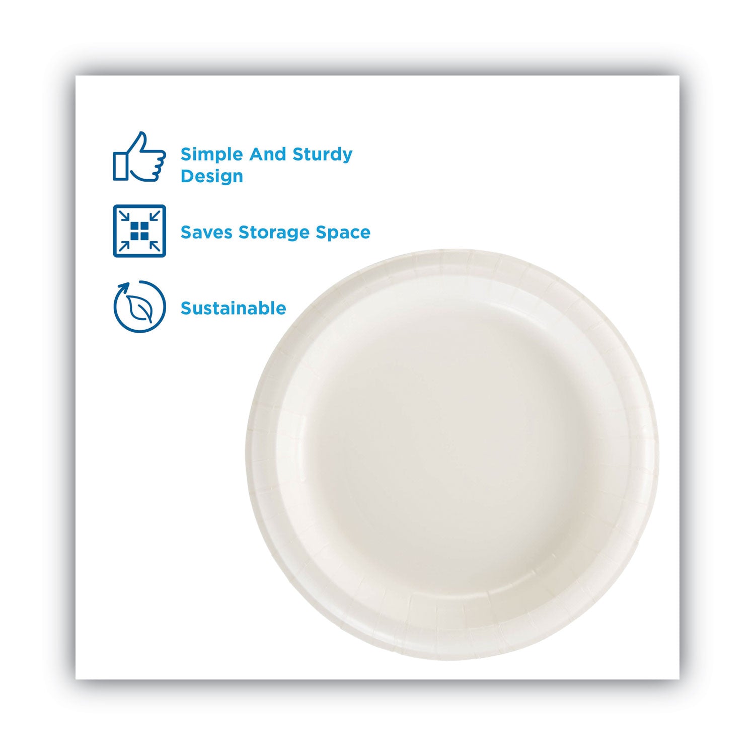 Dixie® Paper Dinnerware, Plate, 8.5" dia, White, 125/Pack