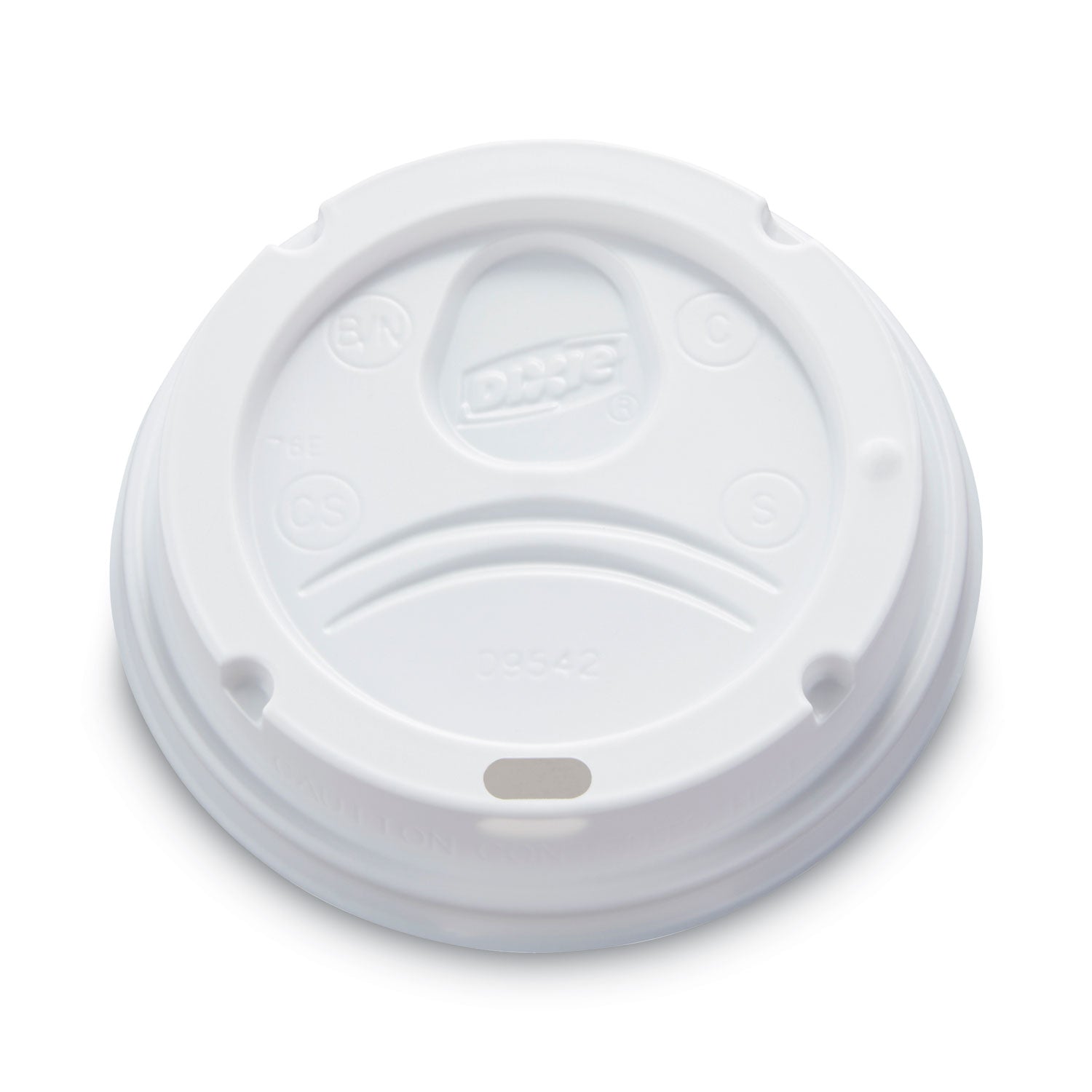 Dome Drink-Thru Lids, Fits 10 oz to 16 oz PerfecTouch; 12 oz to 20 oz WiseSize Cup, White, 50/Pack