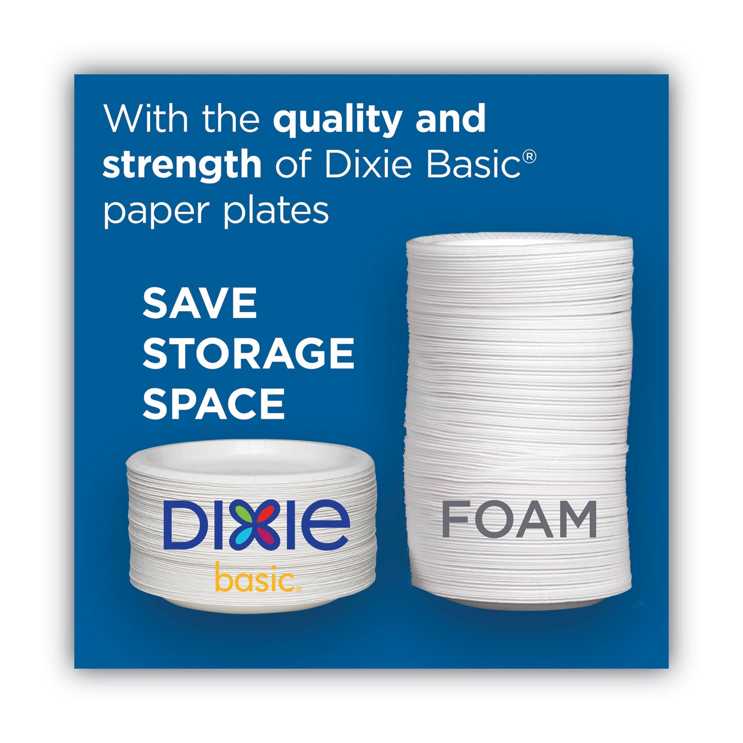 Dixie® Paper Dinnerware, Plate, 8.5" dia, White, 125/Pack, 4/Carton