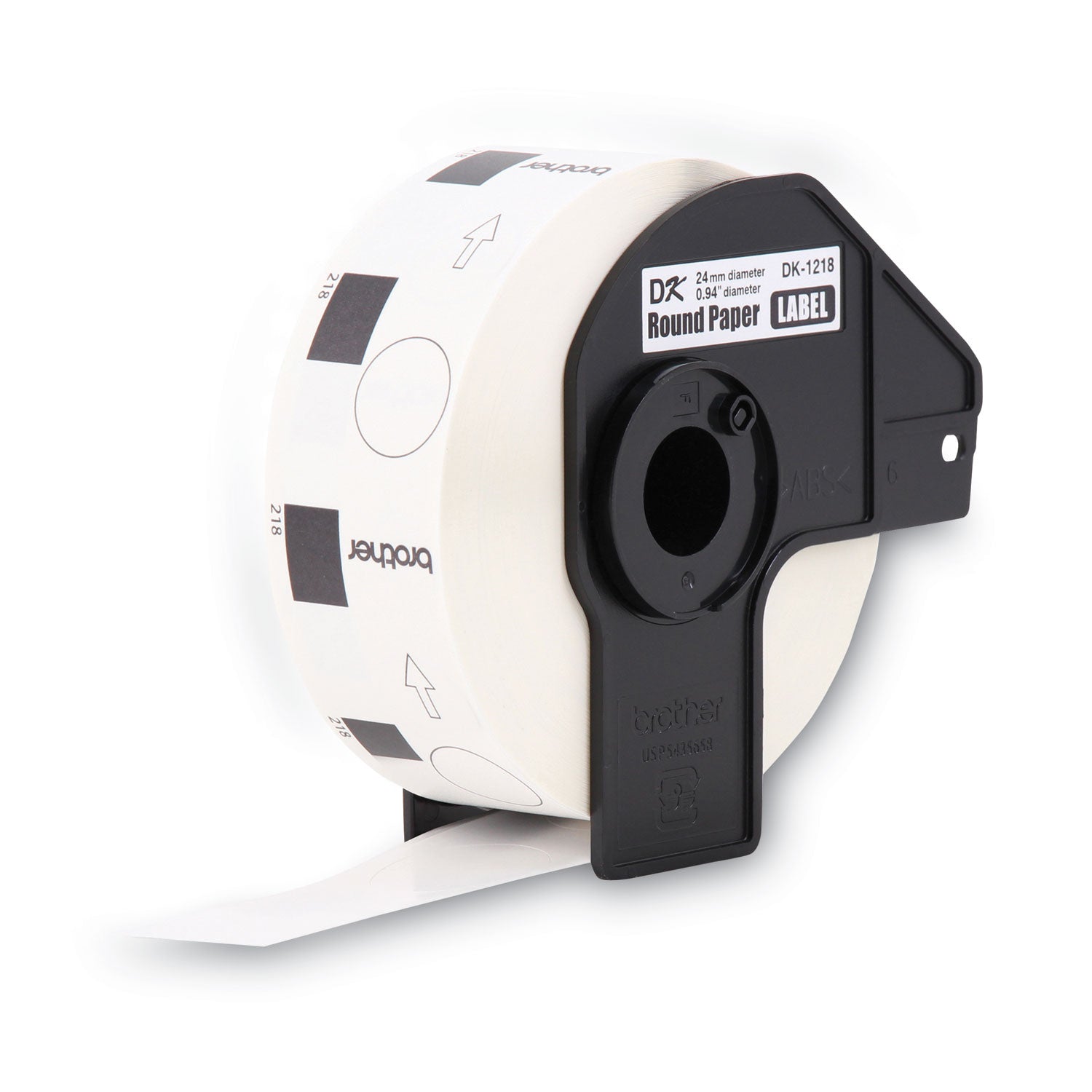 Brother Die-Cut Round Paper Labels, 0.94" dia, White, 1,000 Labels/Roll