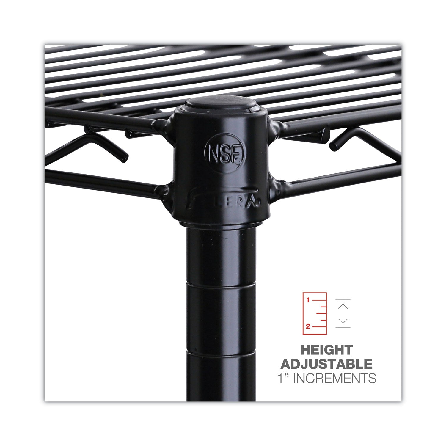 Alera® NSF Certified 6-Shelf Wire Shelving Kit, 48w x 18d x 72h, Black