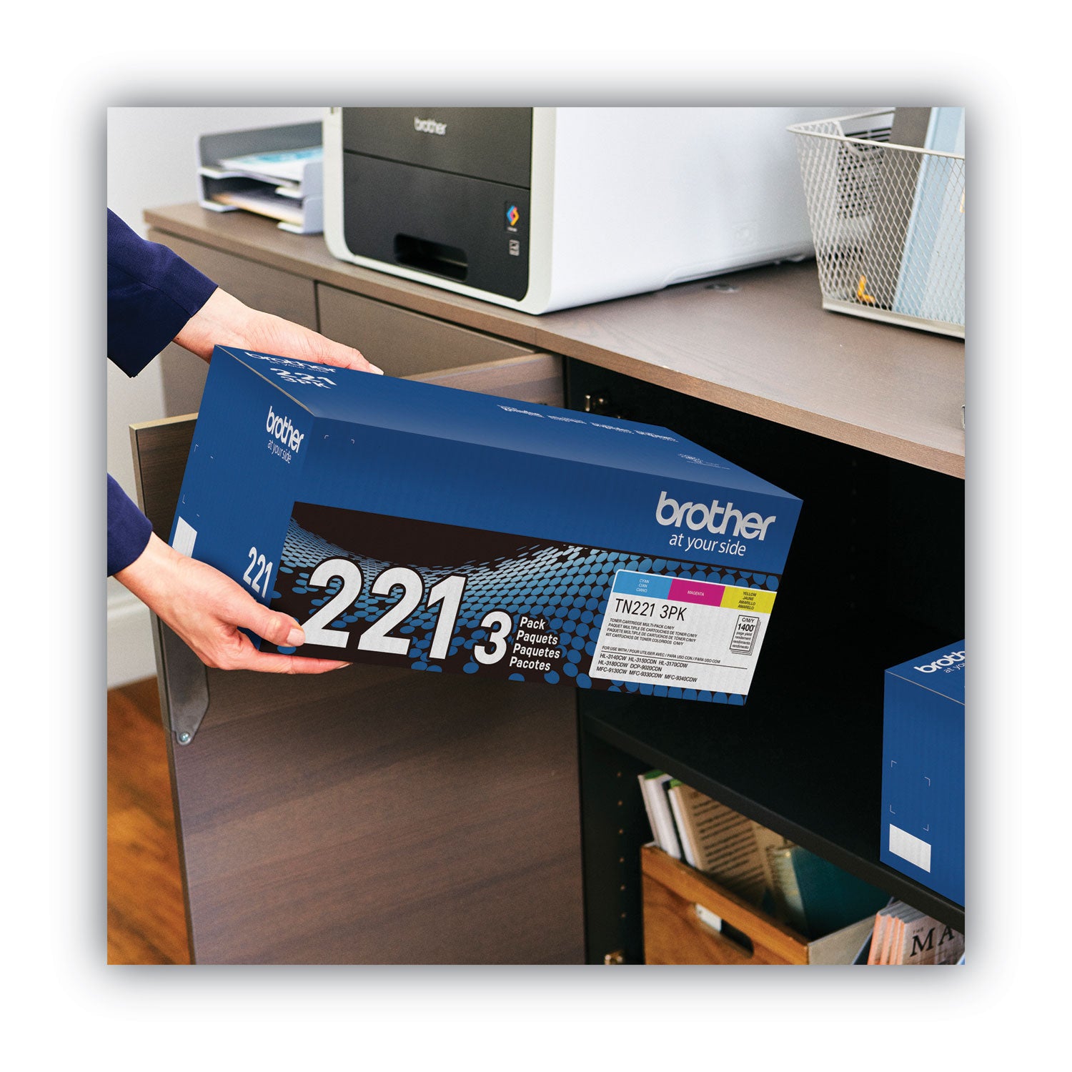 Brother Tn2213pk Toner, 1,400 Page-Yield, Cyan/magenta/yellow