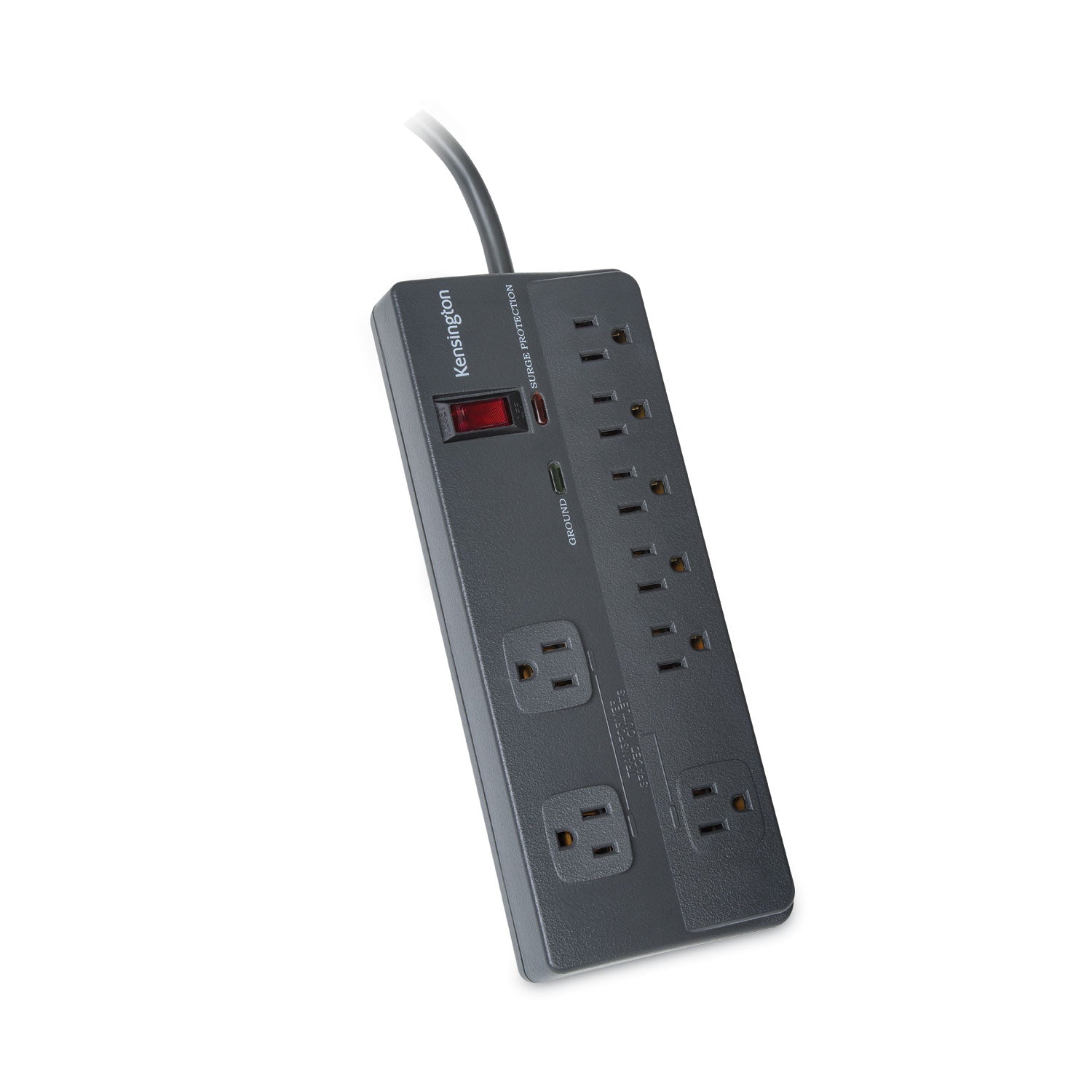 Kensington® Guardian Premium Surge Protector, 8 AC Outlets, 6 ft Cord, 1,080 J, Gray