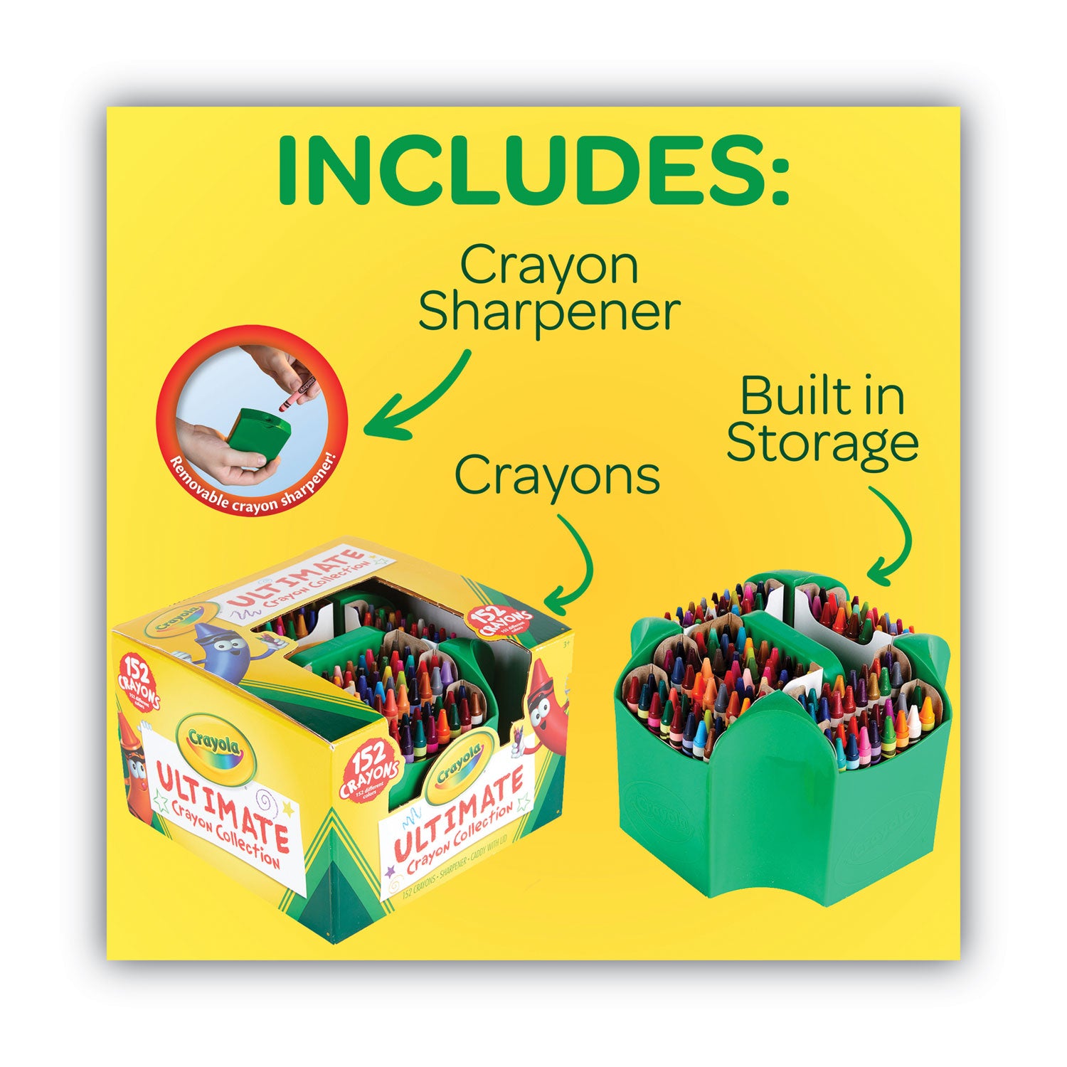 Crayola® Ultimate Crayon Case, Sharpener Caddy, 152 Colors
