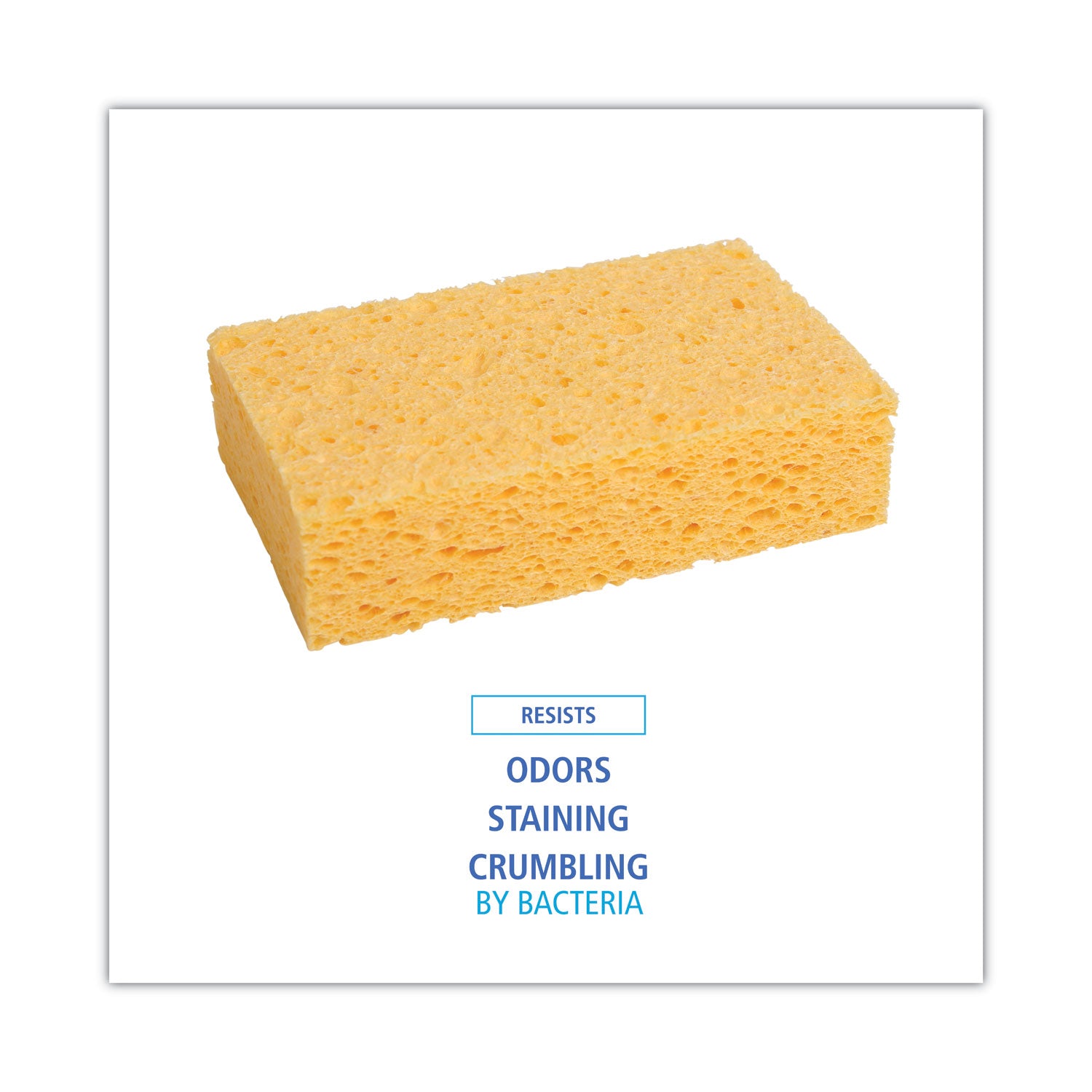 Boardwalk® Medium Cellulose Sponge, 3.67 X 6.08, 1.55" Thick, Yellow, 24/carton